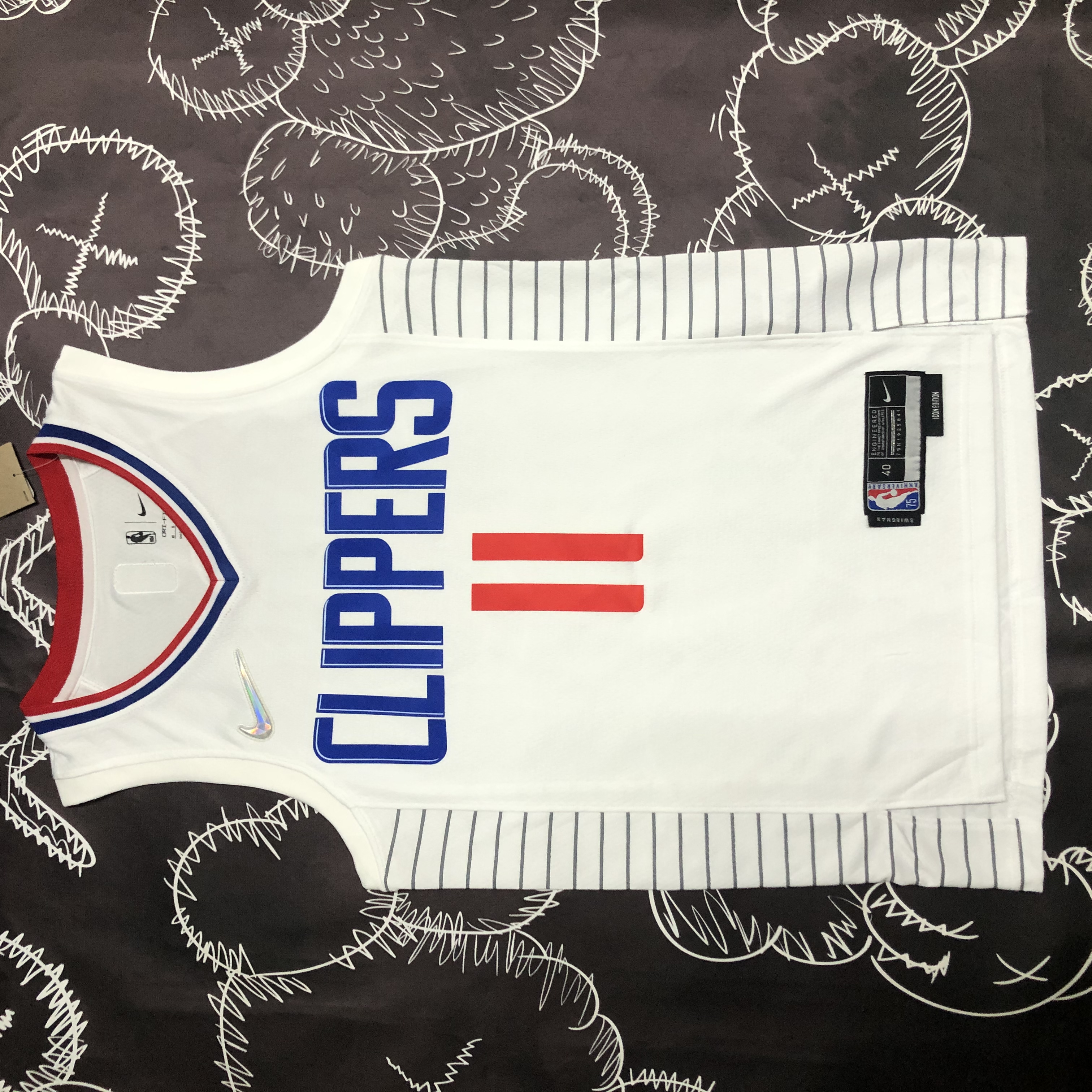 NBA Men 75th Anniversary Los Angeles Clippers White #11 WALL Jersey High Quality Name and Number Print - leoleo123123