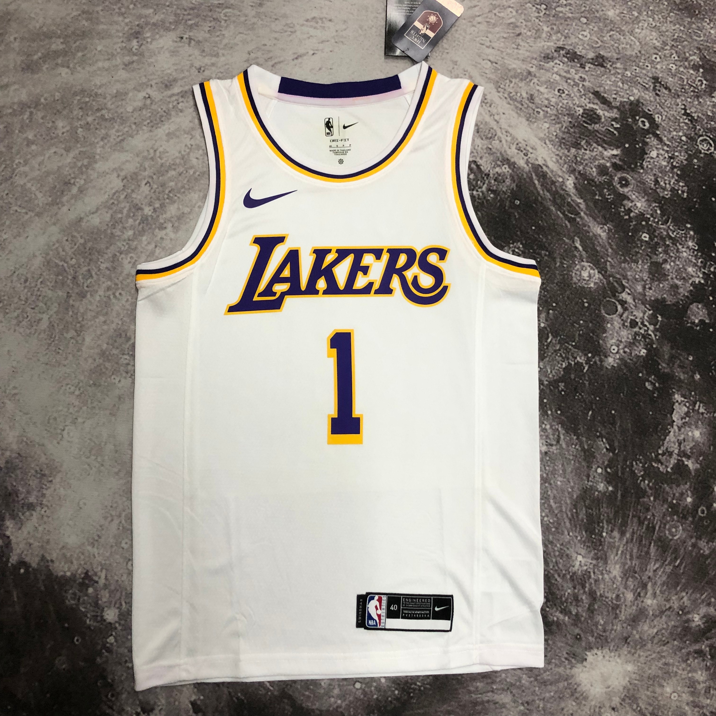 NBA Men Season 2023 Los Angeles Lakers White #1 RUSSELL Jersey High Quality Name and Number Print - leoleo123123