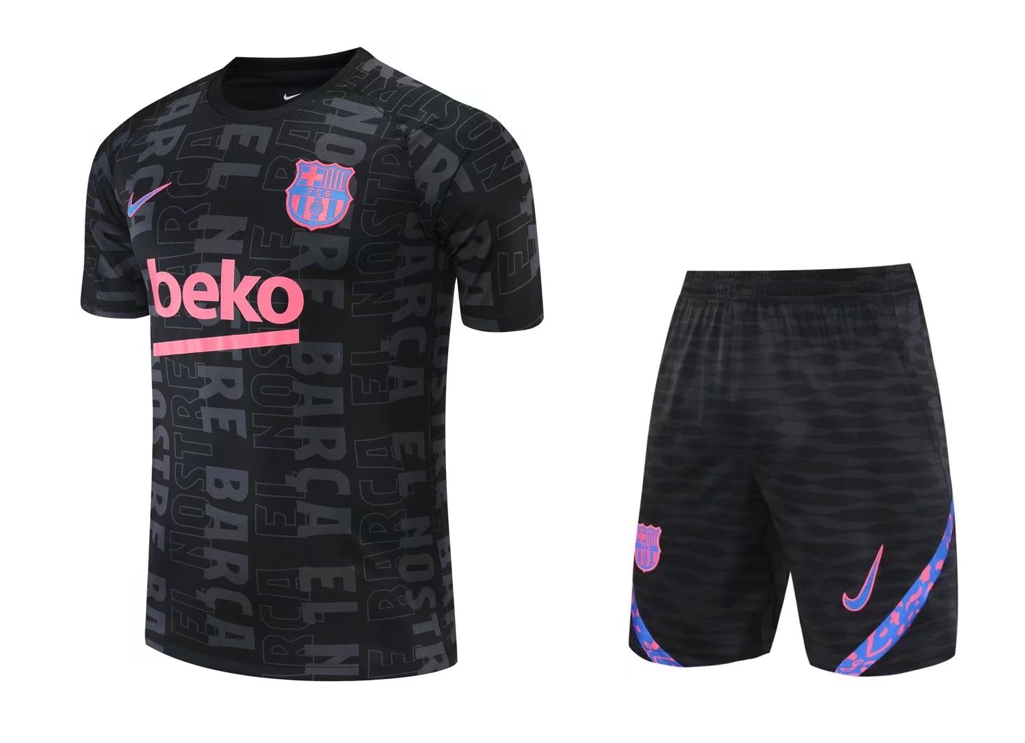 2022 Barcelona Black Training Set Jersey - leoleo123123