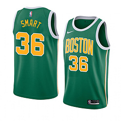 NBA Boston Celtics Green with Yellow Name #36 SMART Jersey High Quality Name and Number Print - leoleo123123