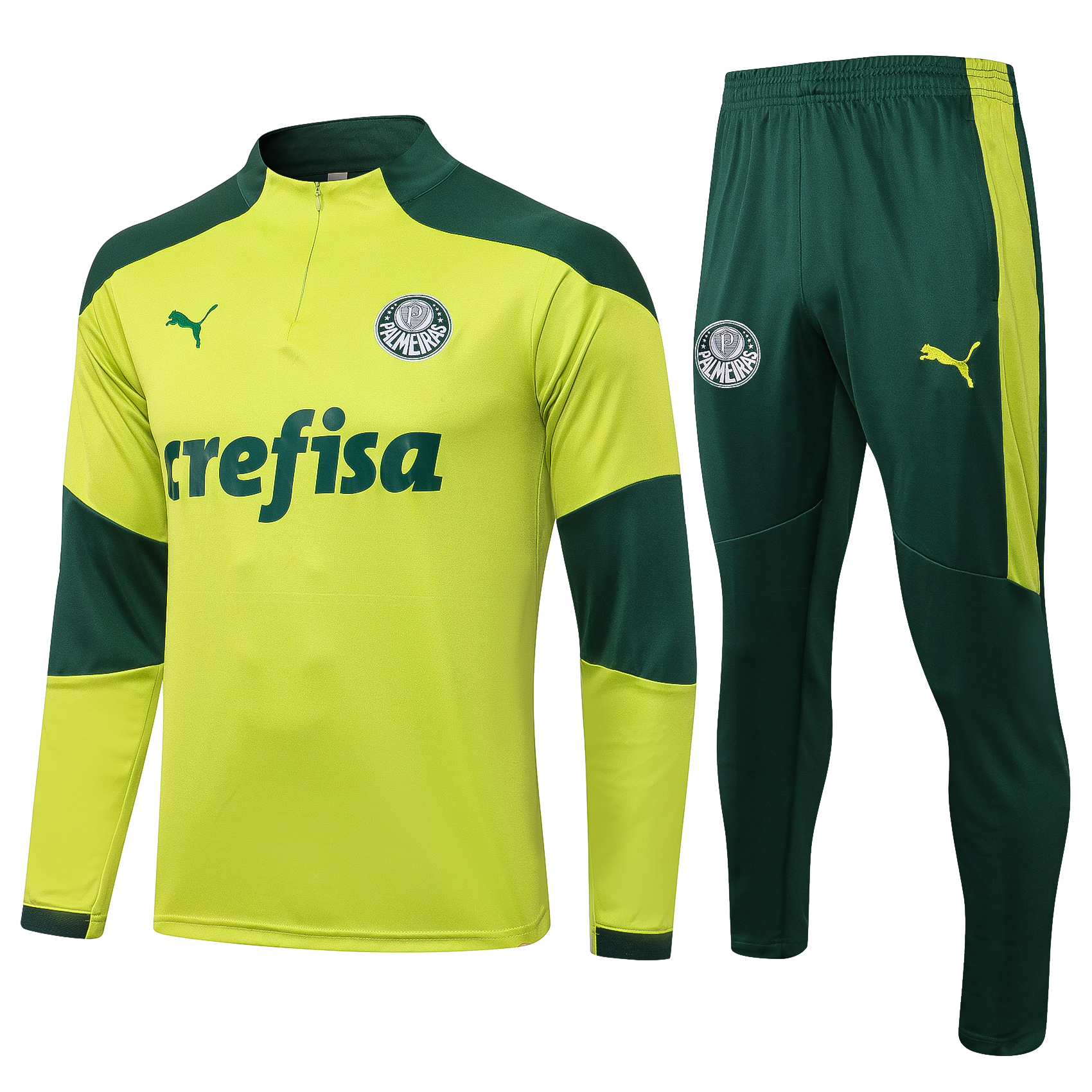 21-22 Palmeiras Yellow Sweater Tracksuit Thai Quality - leoleo123123