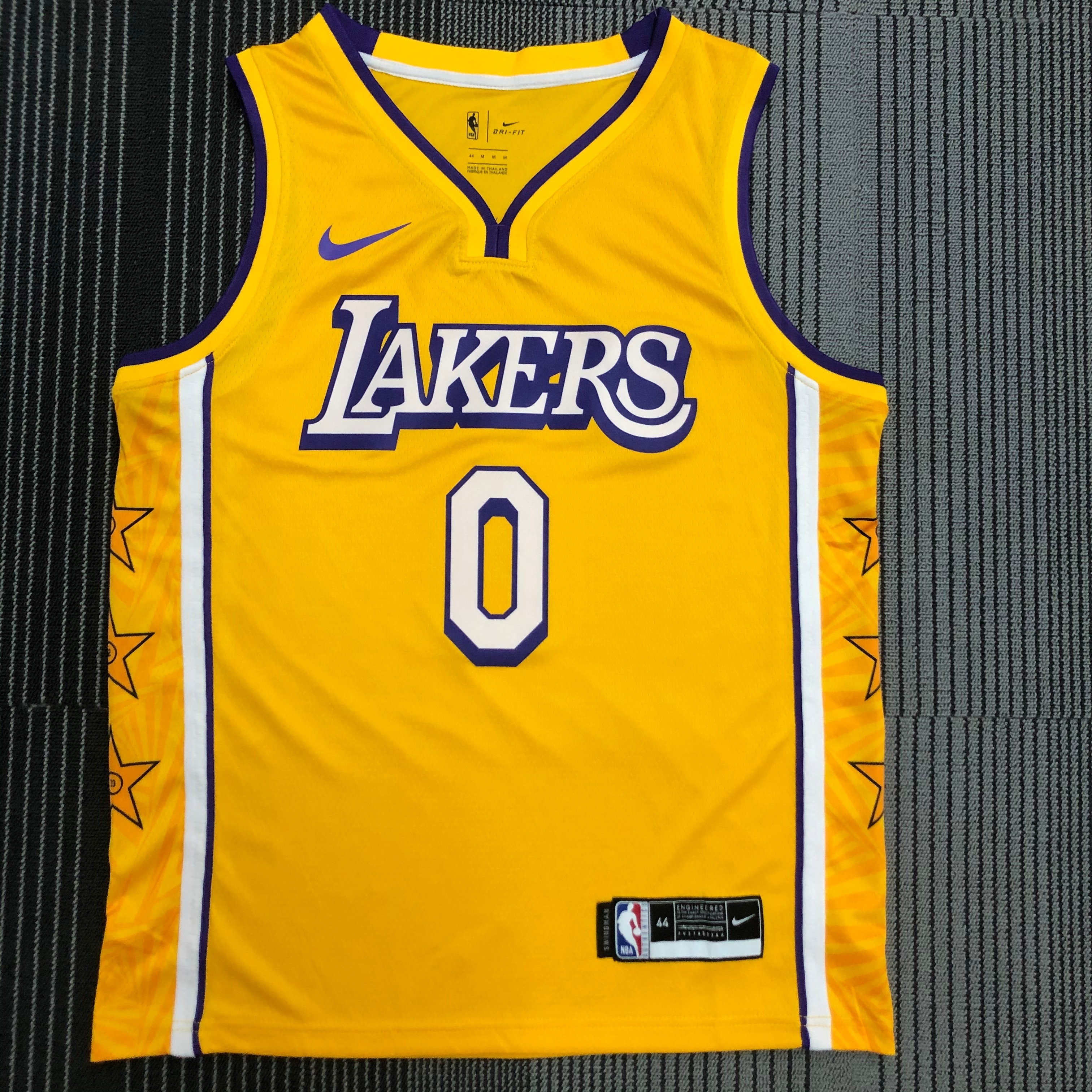 NBA Los Angeles Lakers 19-20 New Yellow #0 WESTBROOK Jersey High Quality Name and Number Print - leoleo123123