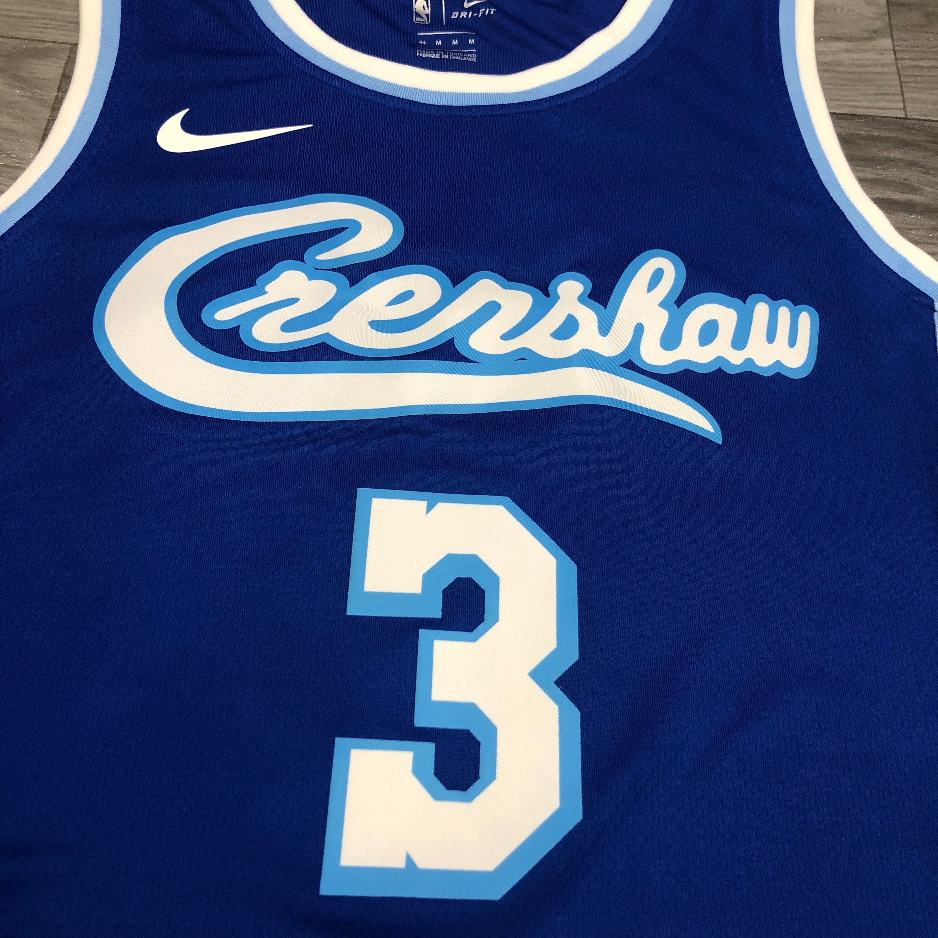 NBA Men Los Angeles Lakers Retro in Latin with Crenshaw #3 DAVIS Blue Round Neck Jersey High Quality Name and Number Print - leoleo123123