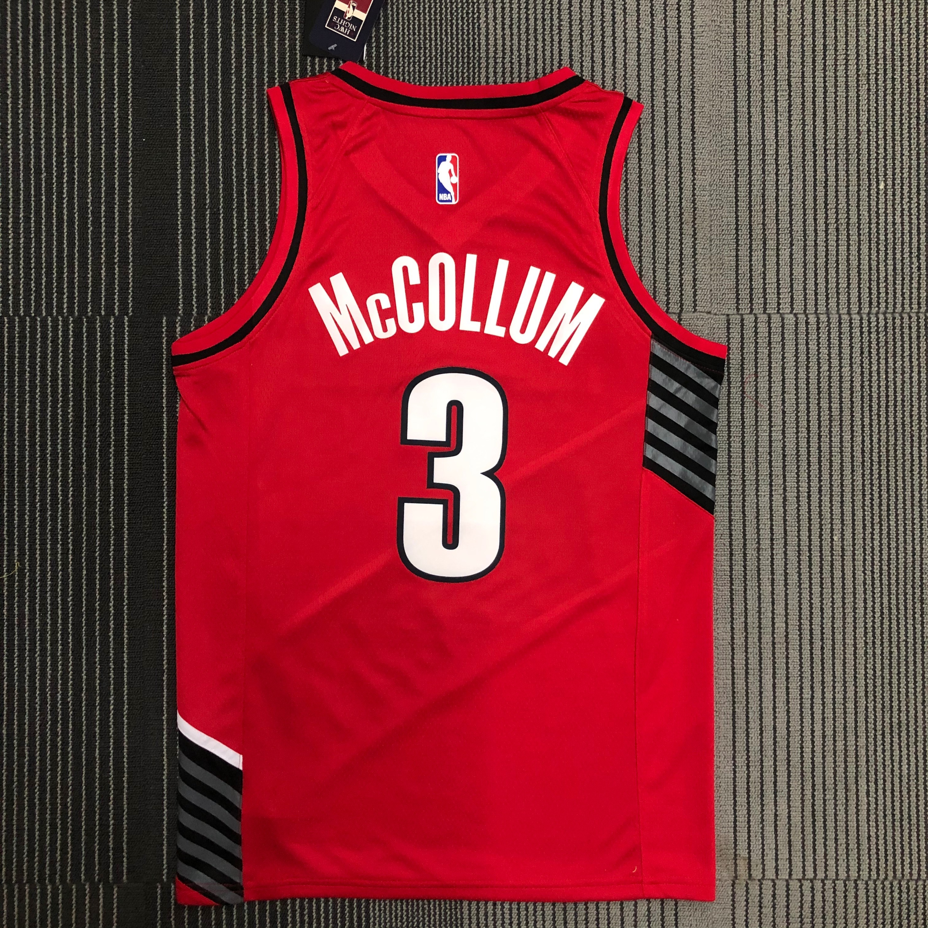 NBA Portland Trail Blazers with Jordan Logo Red #3 McCOLLUM Jersey High Quality Name and Number Print - leoleo123123