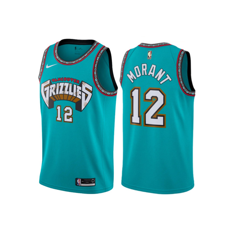NBA Men Memphis Grizzlies Retro Green #12 MORANT Jersey High Quality Name and Number Print - leoleo123123