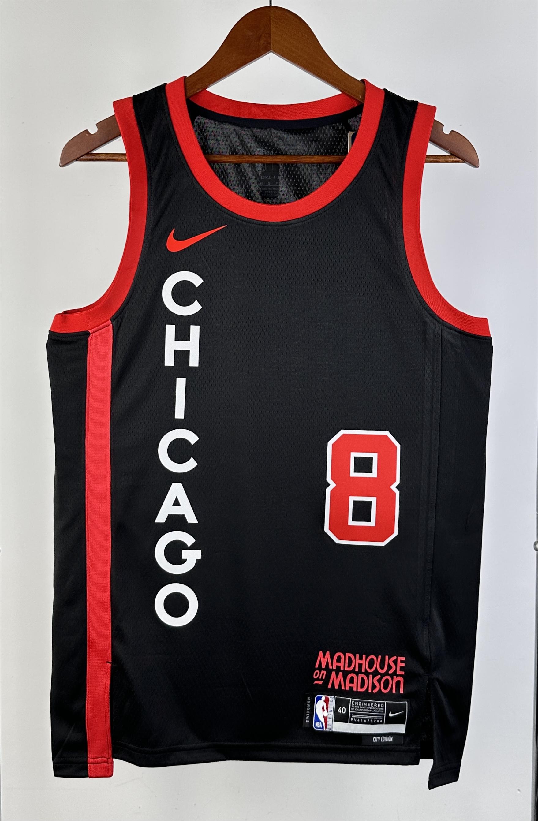 NBA 2024 Chicago Bulls City Edition Black #8 LAVINE Jersey High Quality - leoleo123123