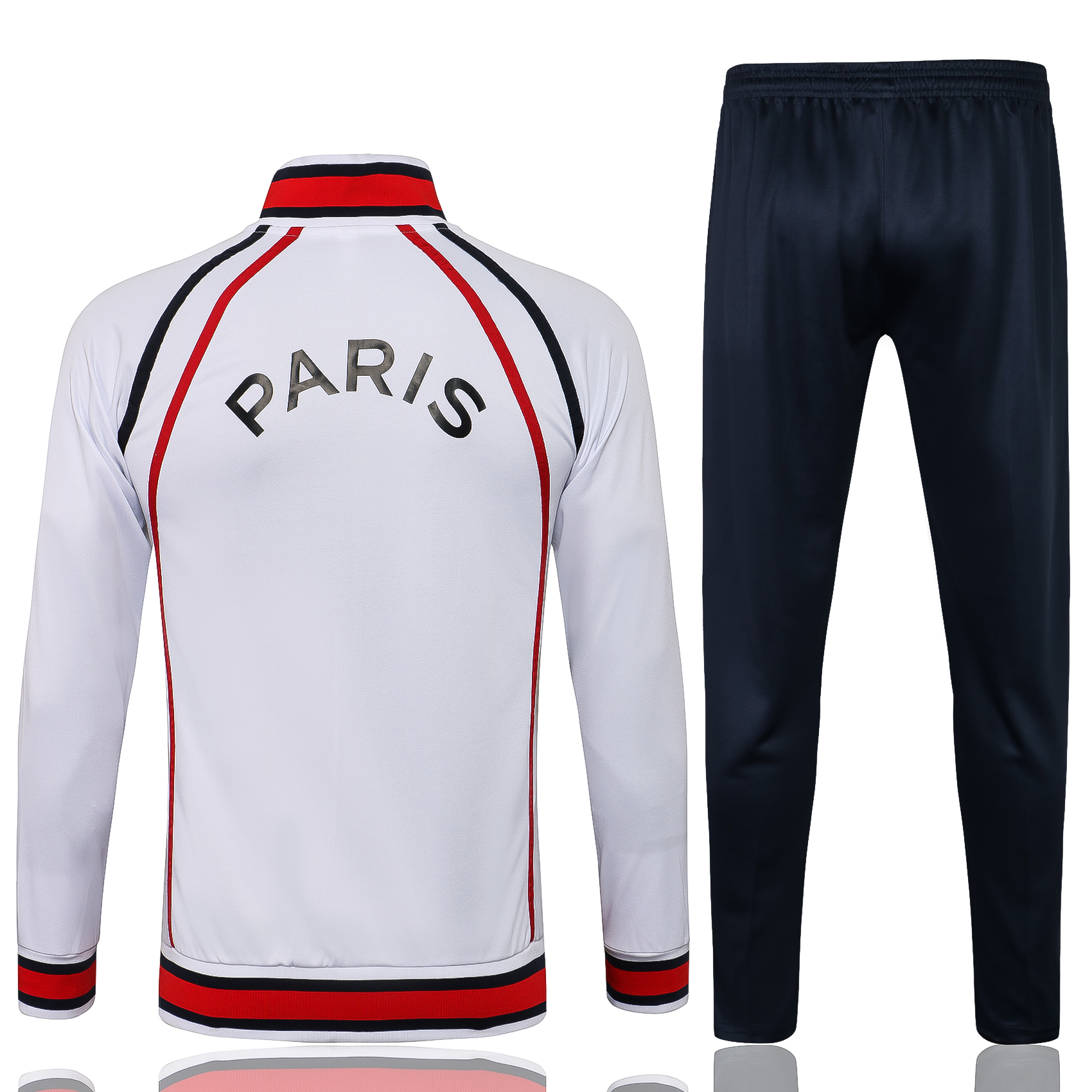 21-22 PSG White Jordan Jacket with Red Lines Tracksuit Thai Quality - leoleo123123