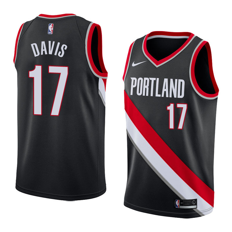 NBA Portland Trail Blazers Black #17 DAVIS Jersey High Quality Name and Number Print - leoleo123123