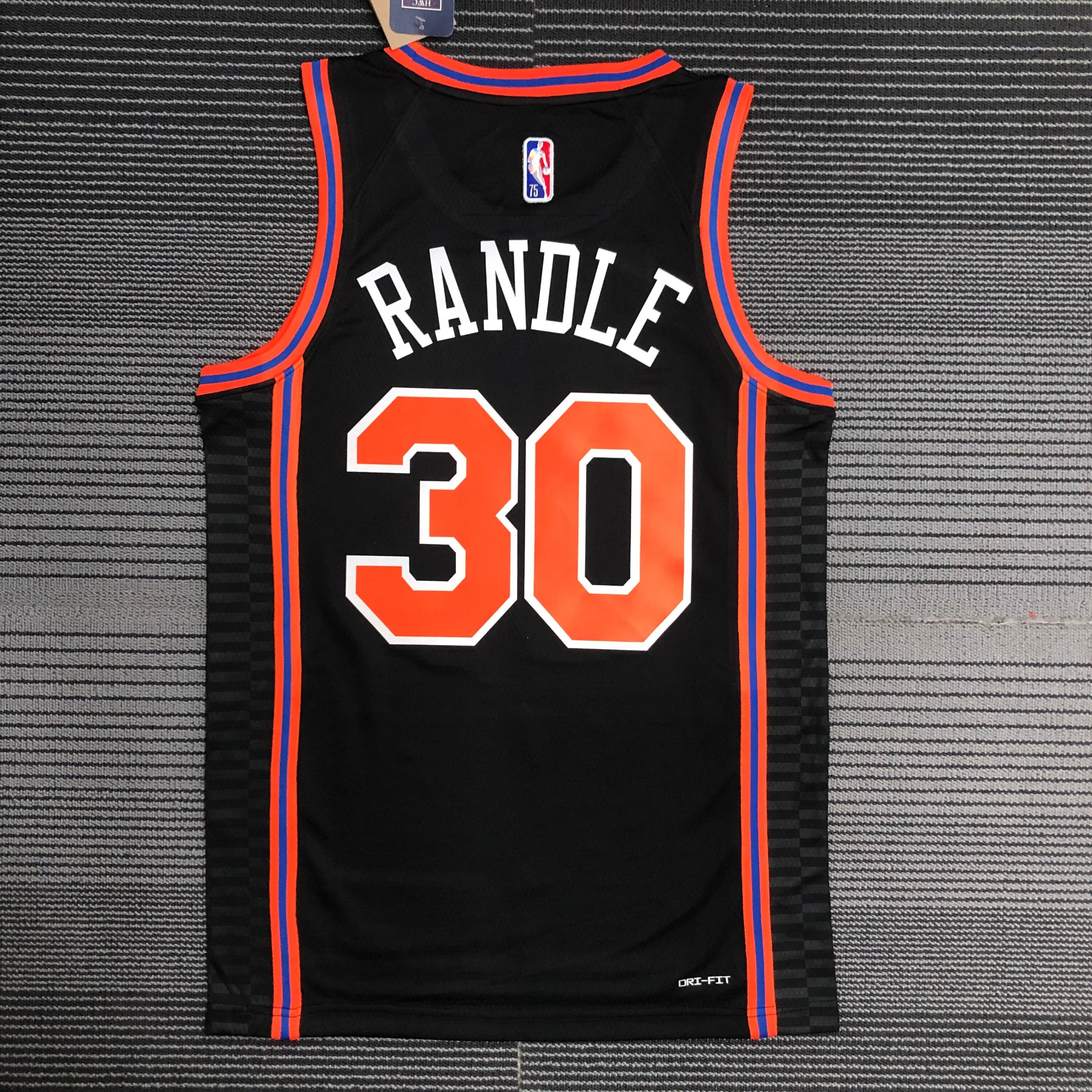 NBA Men 75th Anniversary Season 2022 New York Knicks Black #30 RANDLE Jersey High Quality Name and Number Print - leoleo123123