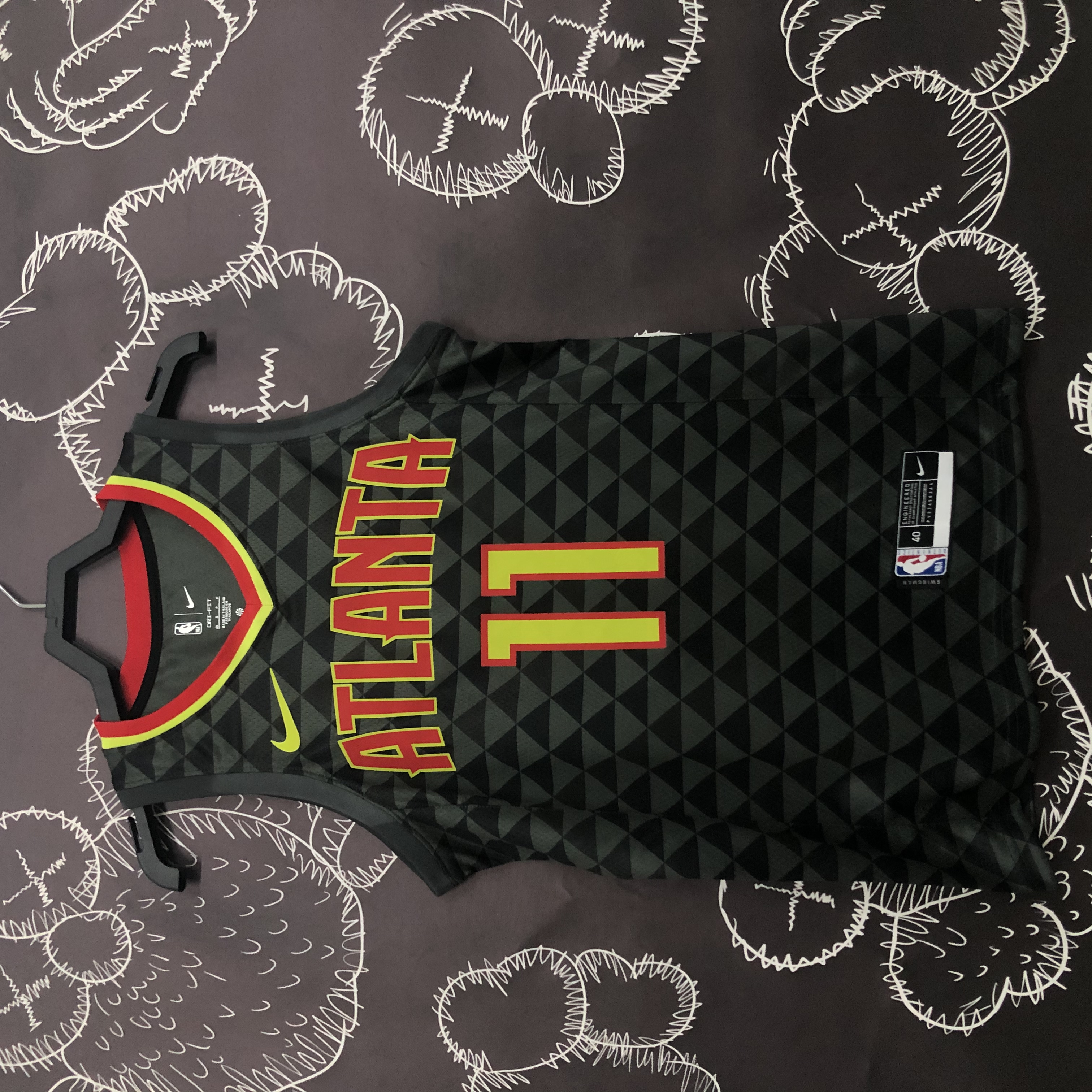 NBA Men Atlanta Hawks Black #11 YOUNG Jersey High Quality Name and Number Print - leoleo123123