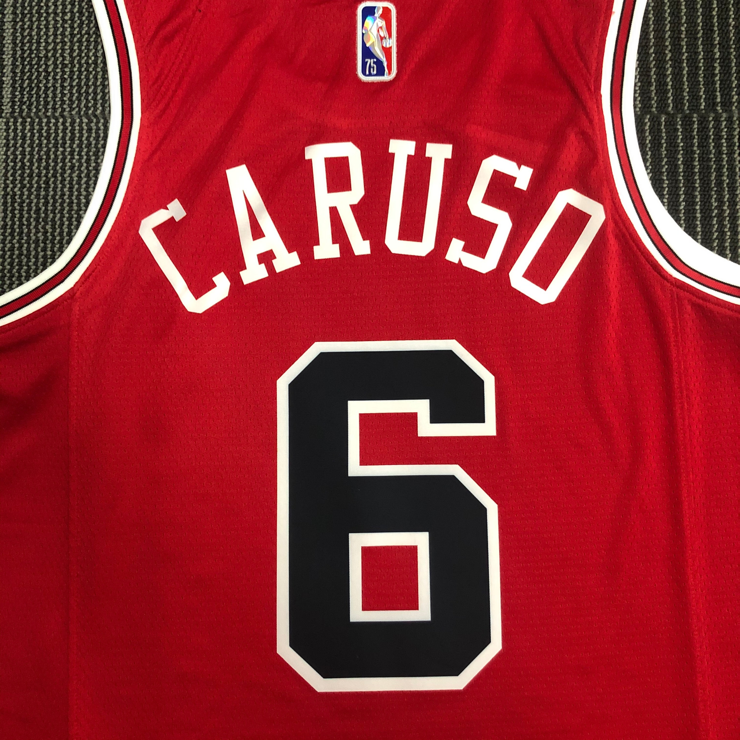 NBA Men 75th Anniversary Chicago Bulls Red #6 CARUSO Jersey High Quality Name and Number Print - leoleo123123