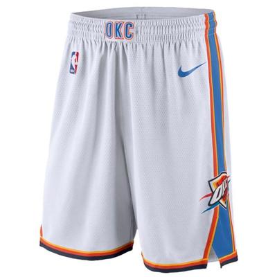 NBA Men Oklahoma City Thunder White Pant Short High Quality Name and Number Print - leoleo123123
