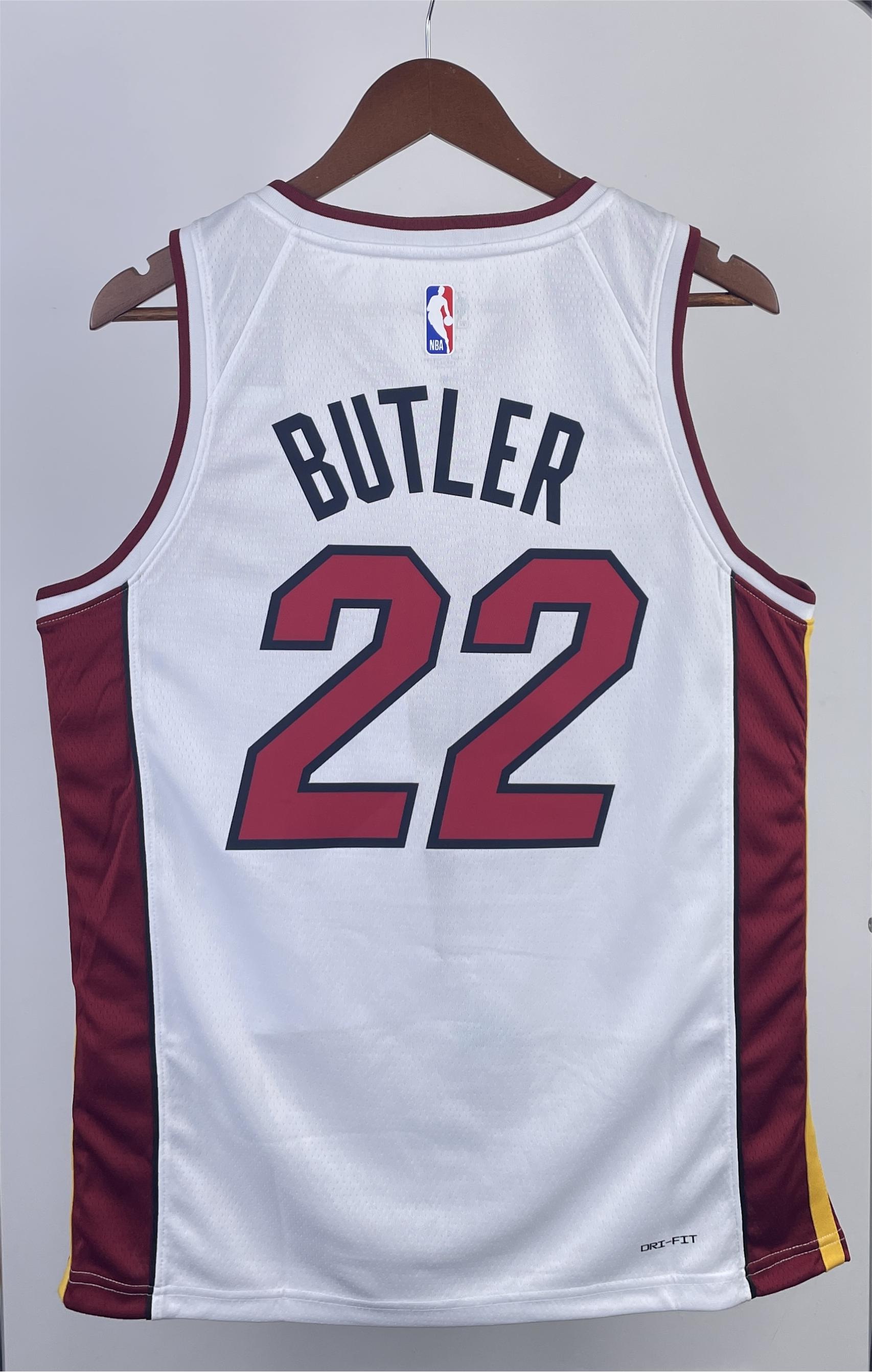 NBA Men Season 2023 Miami Heat White #22 BUTLER Jersey High Quality Name and Number Print - leoleo123123