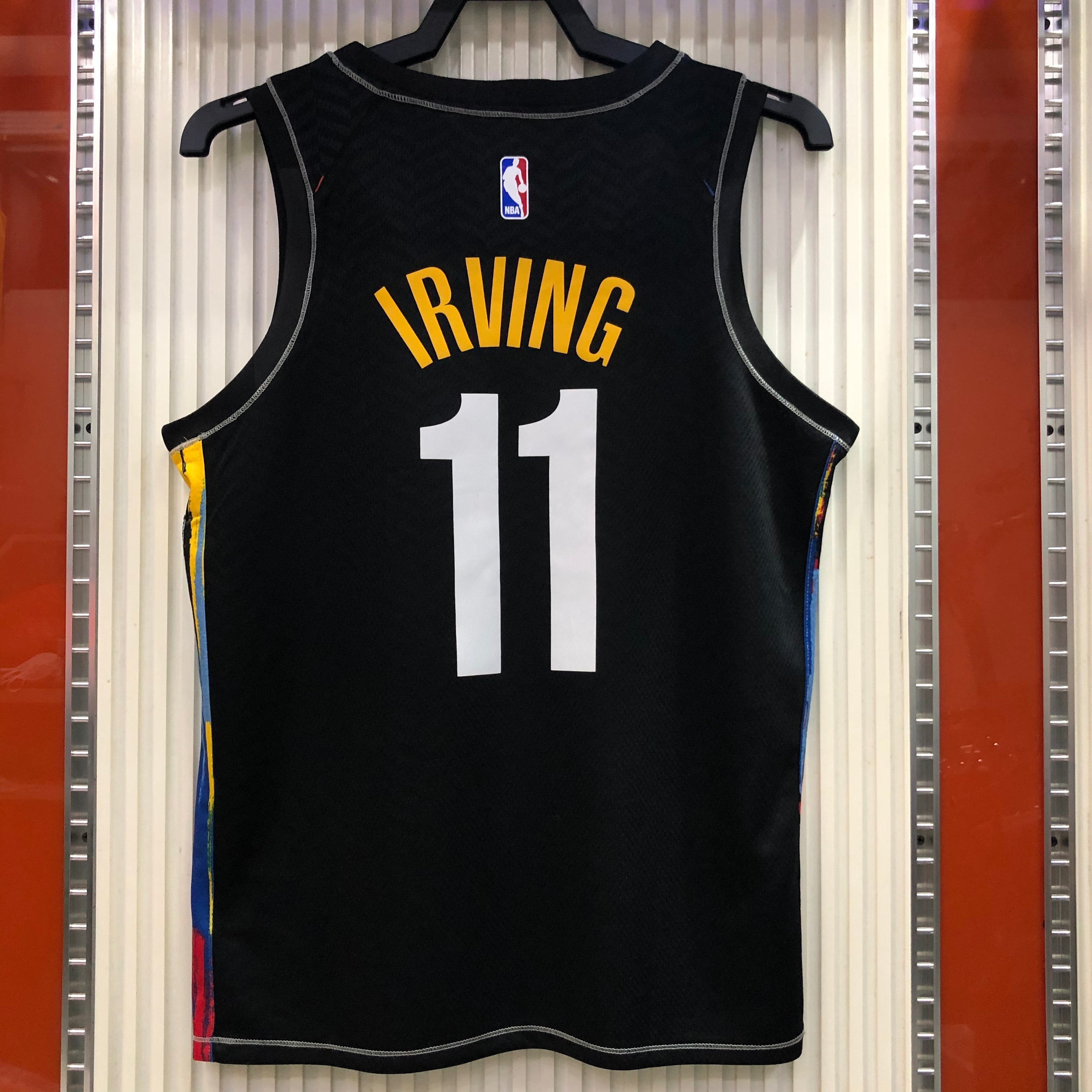 NBA Men Season 2021 Brooklyn Nets Black City #11 IRVING Jersey High Quality Name and Number Print - leoleo123123