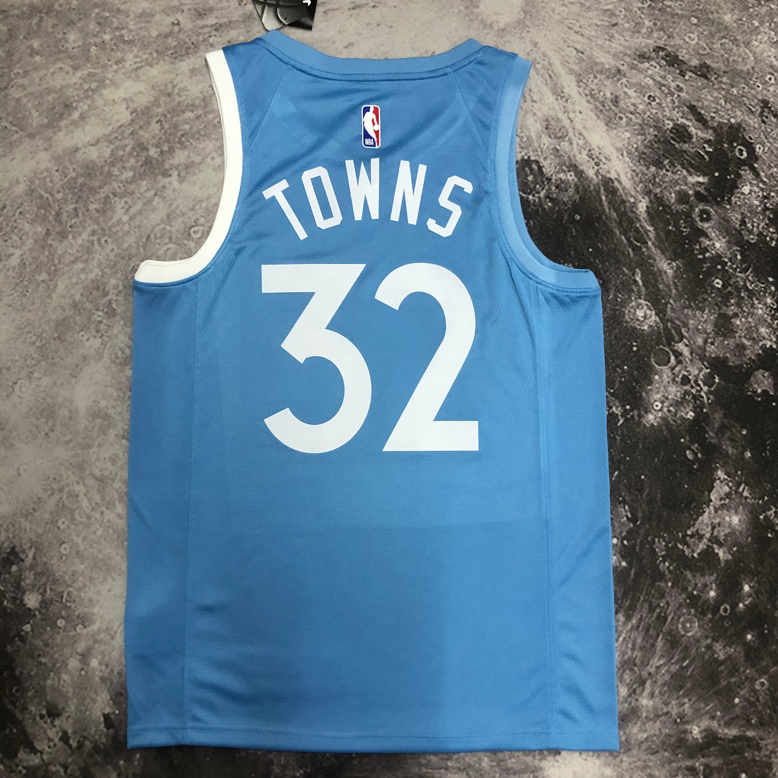 NBA Men Minnesota Timberwolves Sky Blue #32 TOWNS Jersey High Quality Name and Number Print - leoleo123123