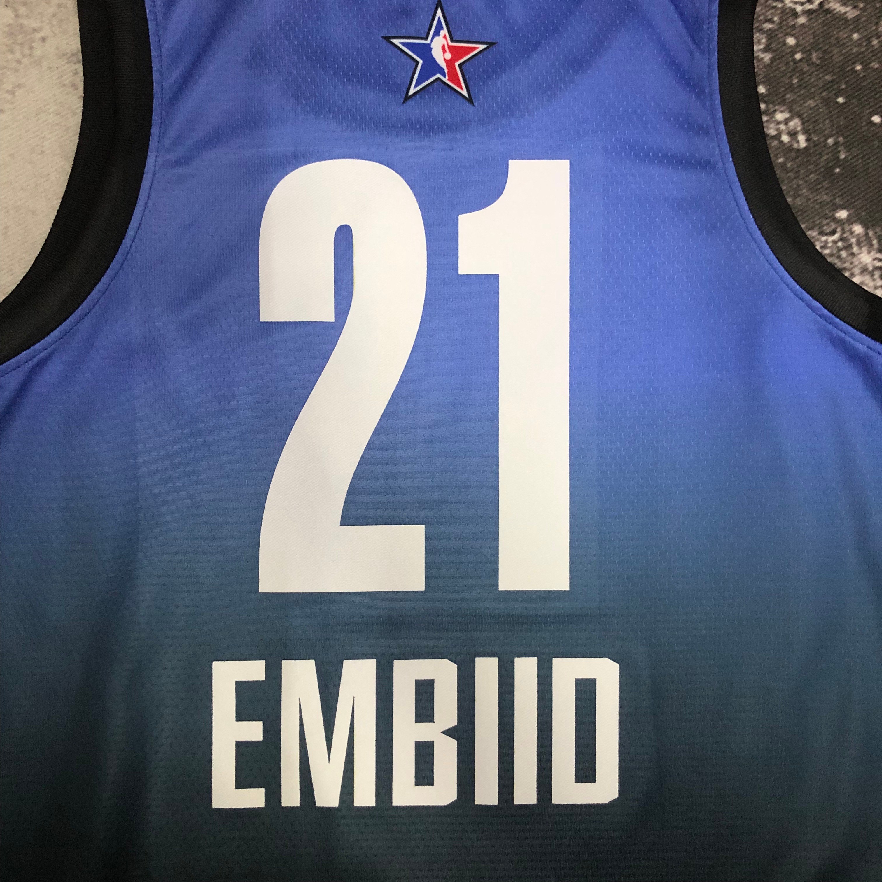 NBA Men All Stars 2023 Philadelphia 76ers Blue #21 EMBIID Jersey High Quality Name and Number Print - leoleo123123