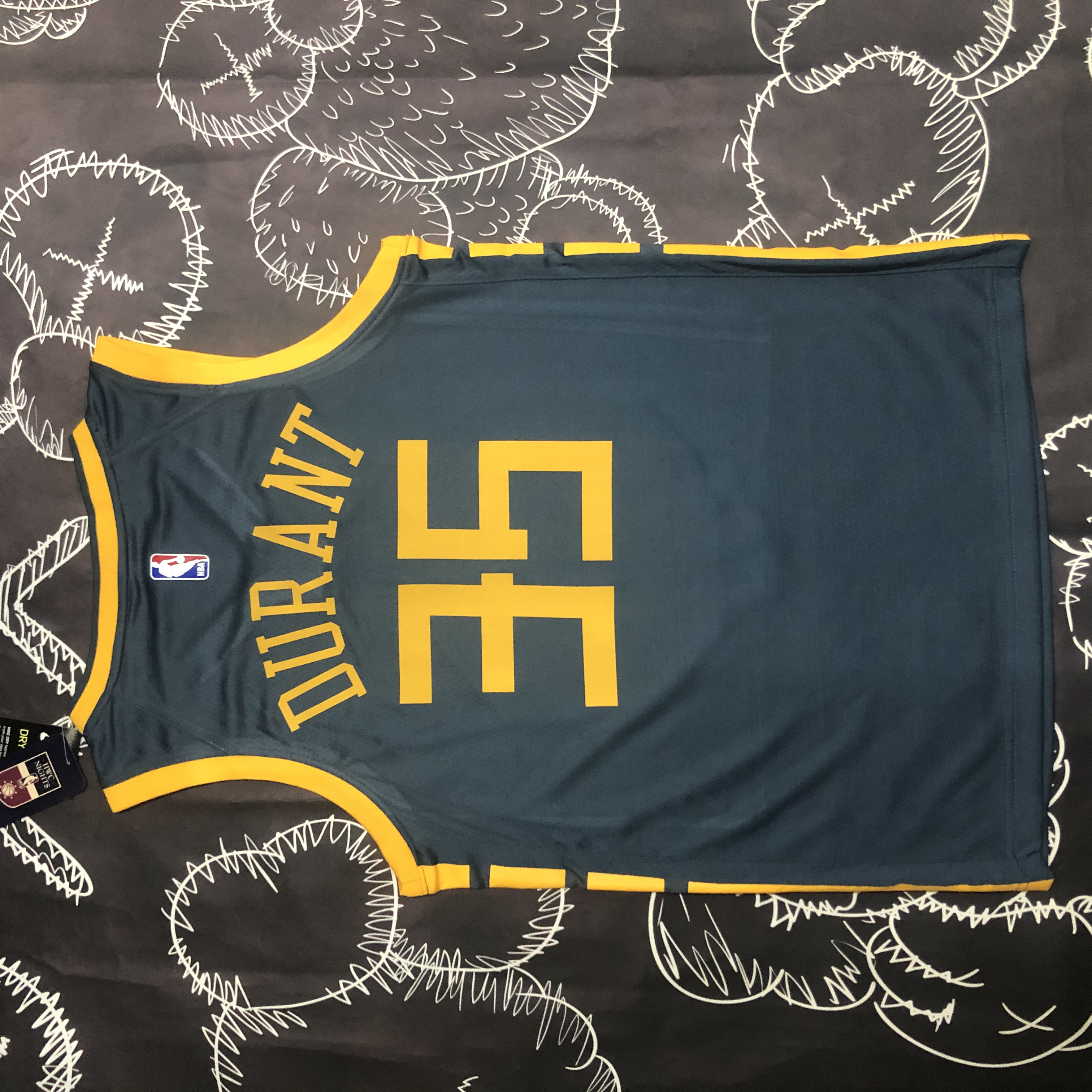 NBA Men Season 2018 Golden State Warriors Dark Grey #35 DURANT Jersey High Quality Name and Number Print - leoleo123123