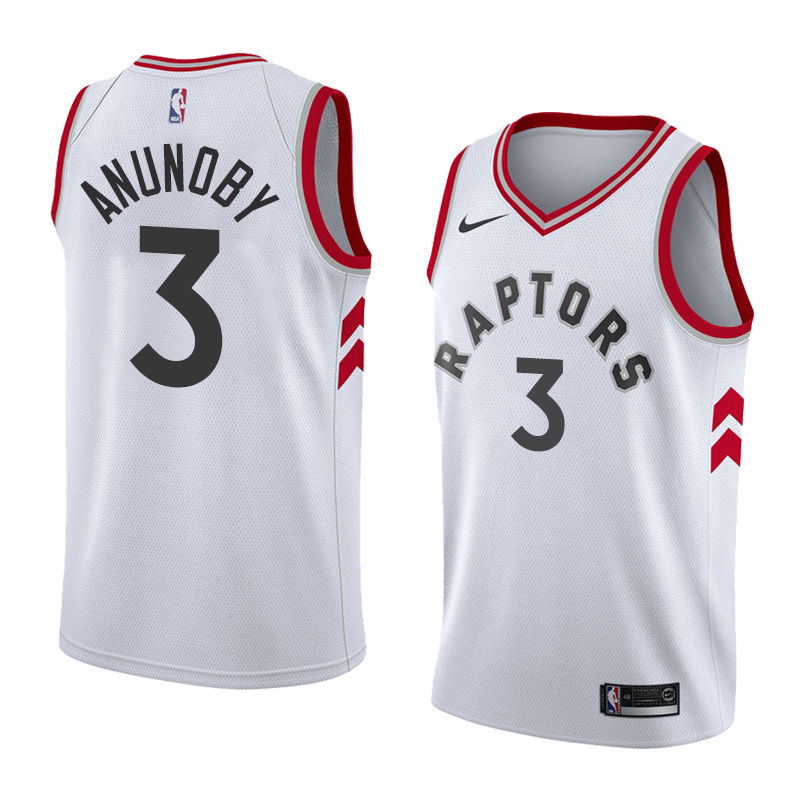 NBA Toronto Raptors #3 ANUNOBY White Jersey High Quality Name and Number Print - leoleo123123