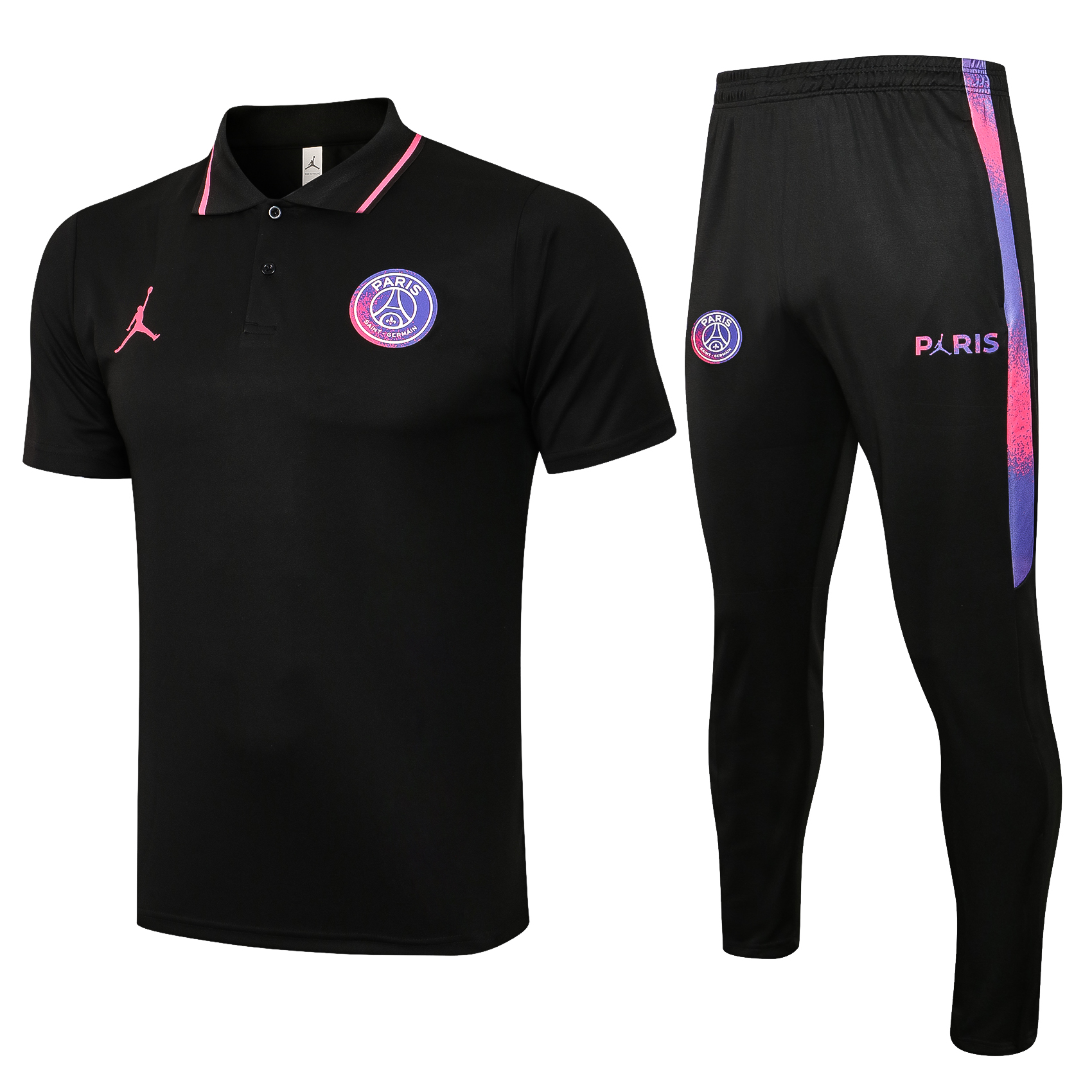 21-22 PSG Jordan Black Polo Training Tracksuit Thai Quality - leoleo123123