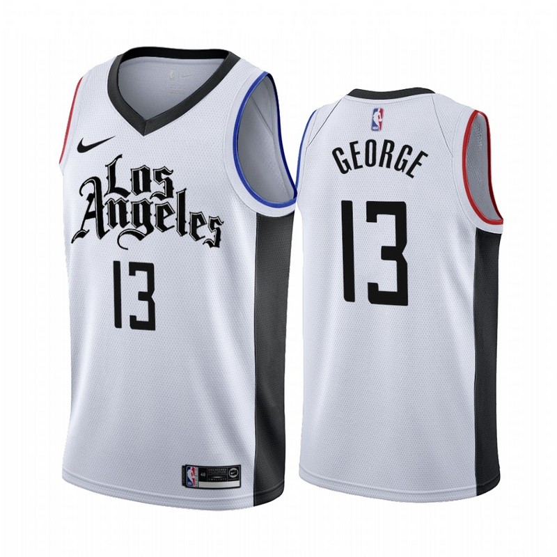 NBA Men Los Angeles Clippers 19-20 Season White #13 GEORGE Jersey High Quality Name and Number Print - leoleo123123