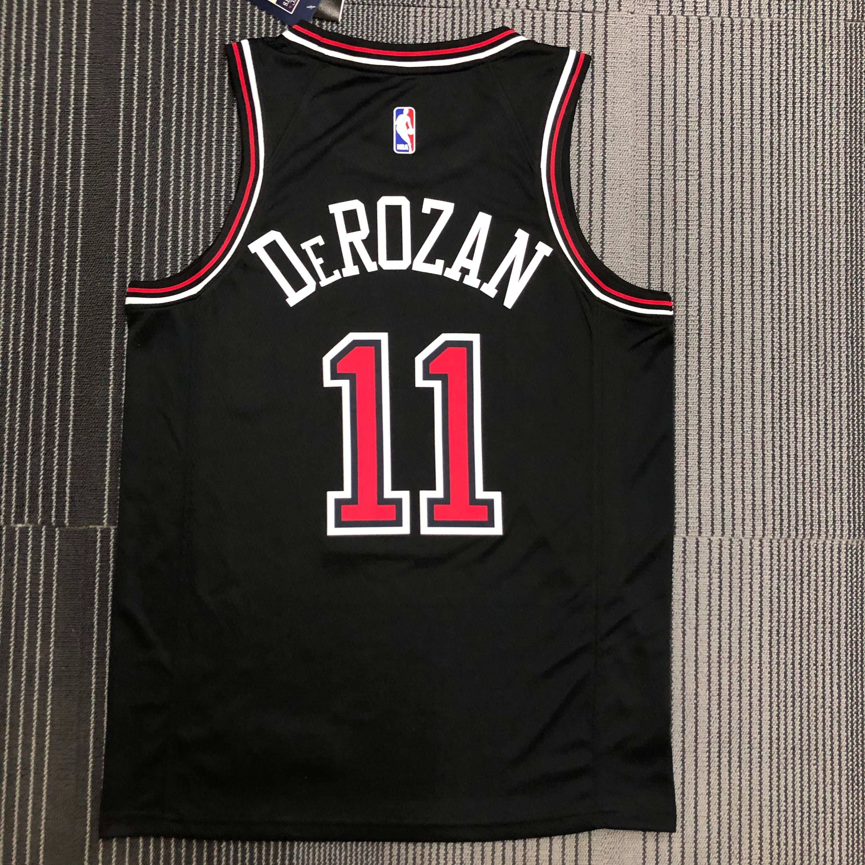 NBA Men Chicago Bulls Black #11 DEROZAN Jersey High Quality Name and Number Print - leoleo123123