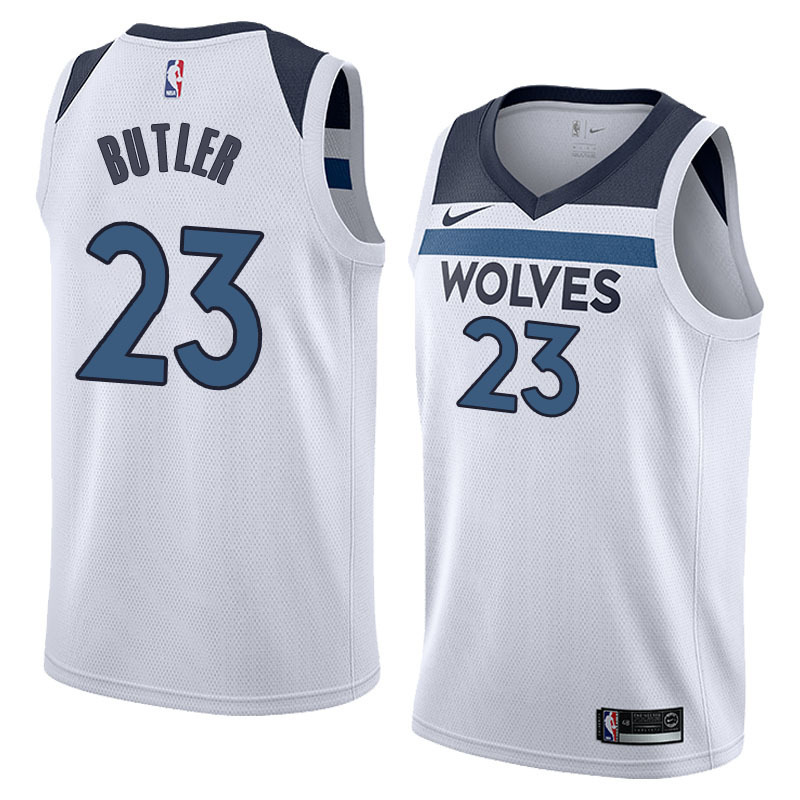 NBA Men Minnesota Timberwolves White #23 BUTLER Jersey High Quality Name and Number Print - leoleo123123