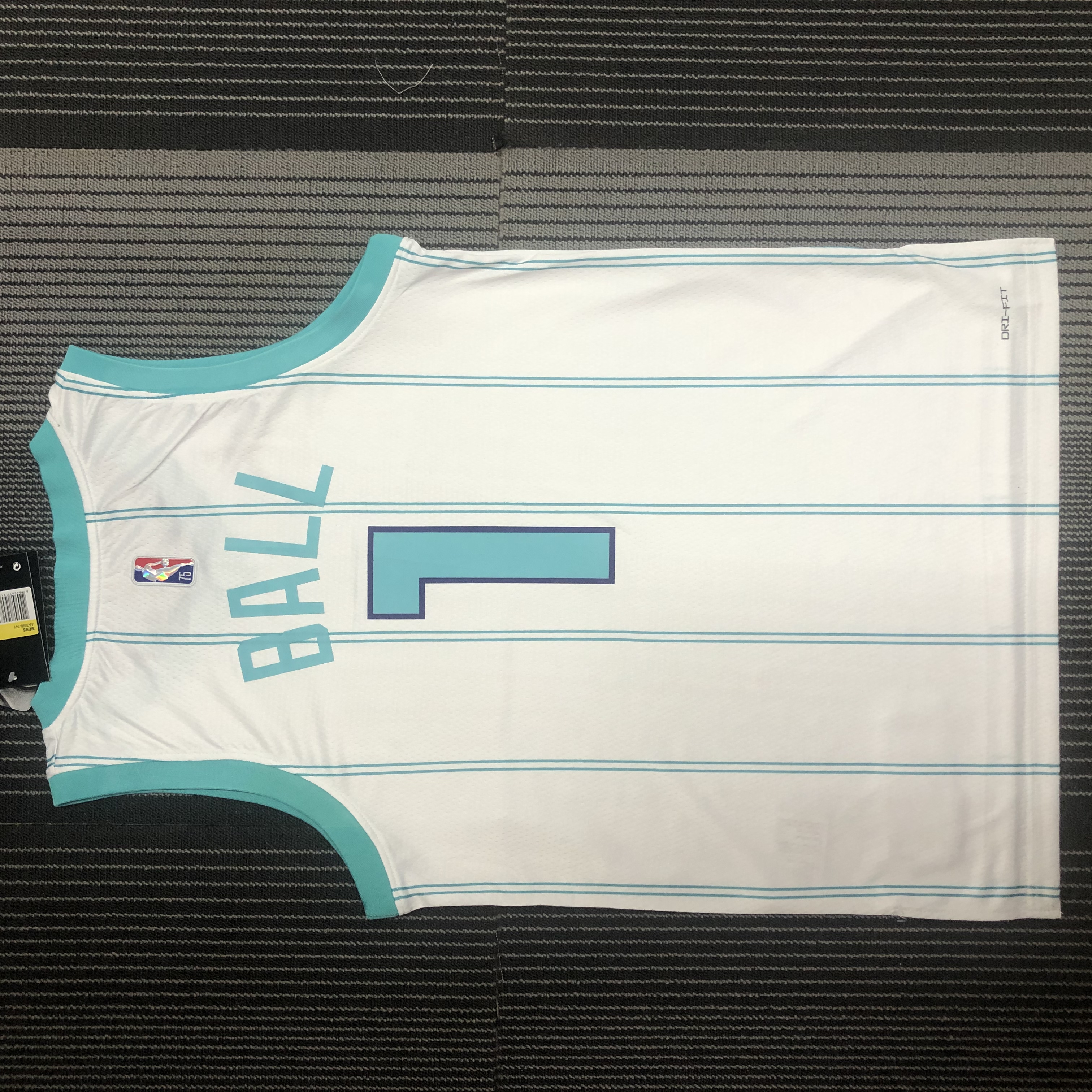 NBA Men 75th Anniversary New Season Charlotte Hornets #1 BALL White Jersey High Quality Name and Number Print - leoleo123123