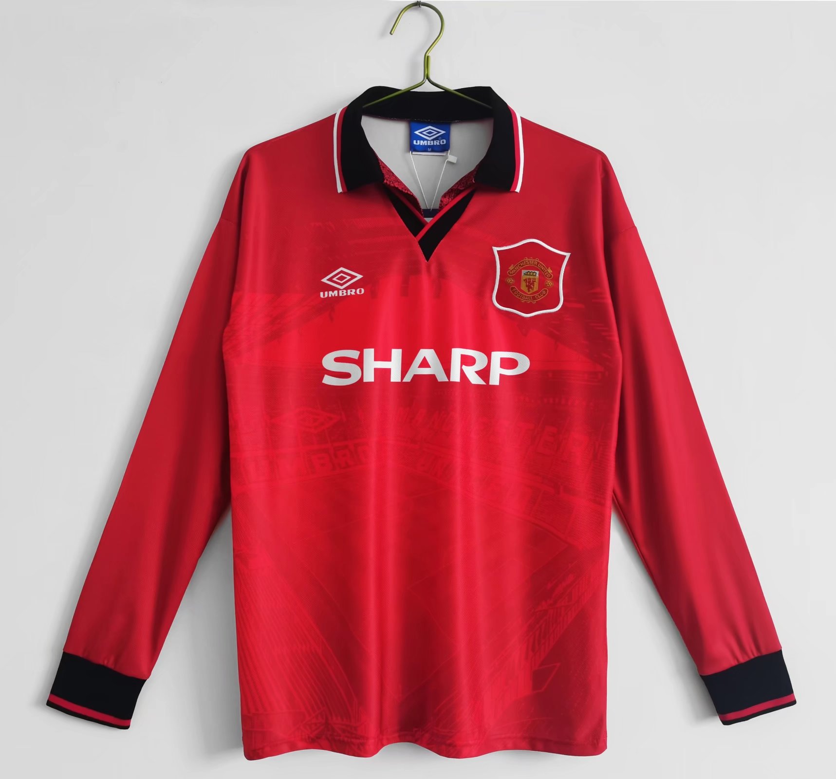 94/96 Man United Home Long Sleeve Retro Jersey - leoleo123123