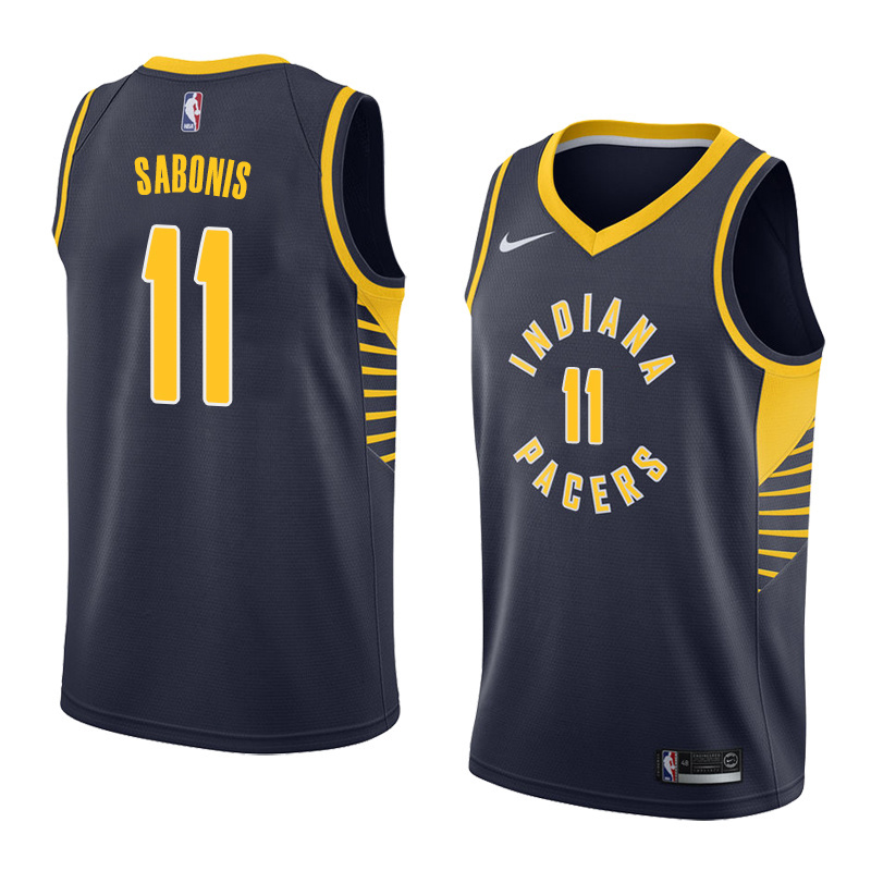 NBA Men Indiana Pacers Dark Blue #11 SABONIS Jersey High Quality Name and Number Print - leoleo123123