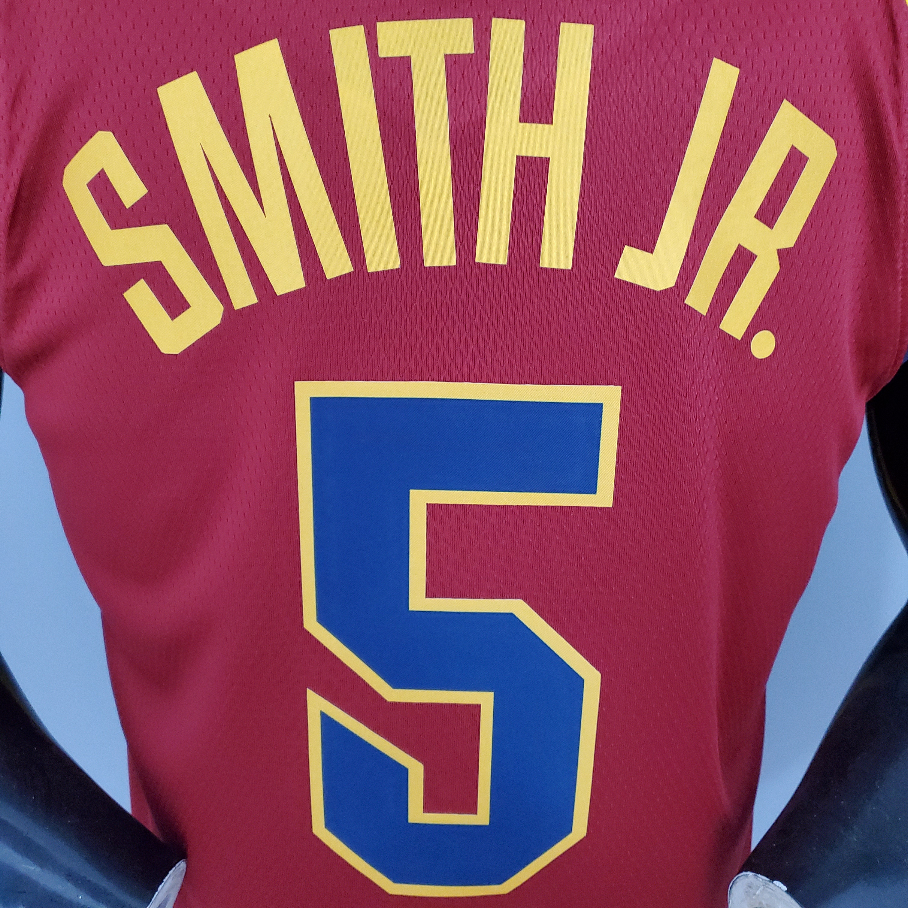 NBA Men Cleveland Cavaliers Red #5 SMITH JR Jersey High Quality Name and Number Print - leoleo123123