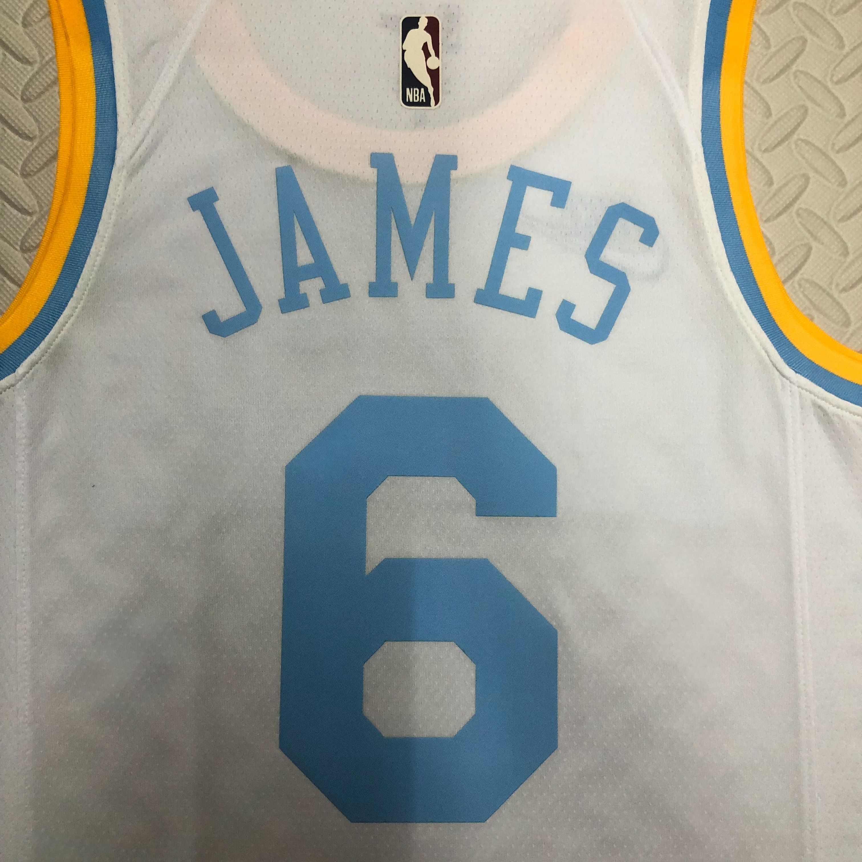 NBA Men Season 2023 Los Angeles Lakers White Retro Round Neck #6 JAMES Jersey High Quality Name and Number Print - leoleo123123