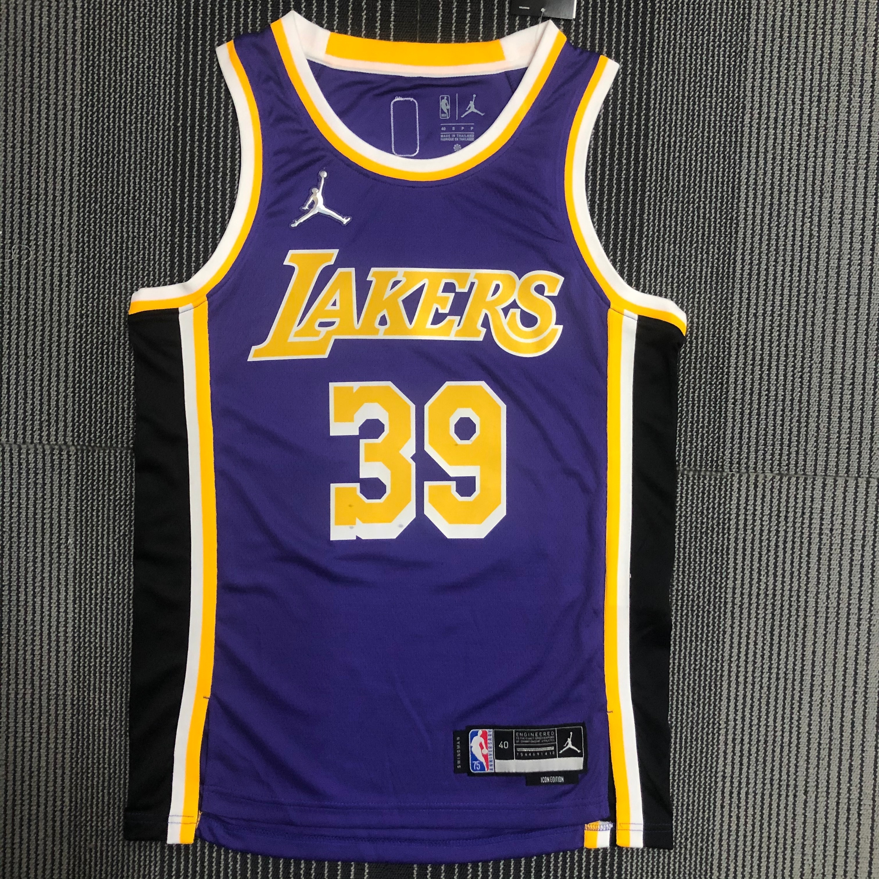 NBA Season 2022 75th Anniversary Los Angeles Lakers with Jordan Logo Purple Round Neck #39 HOWARD Jersey High Quality Name and Number Print - leoleo123123