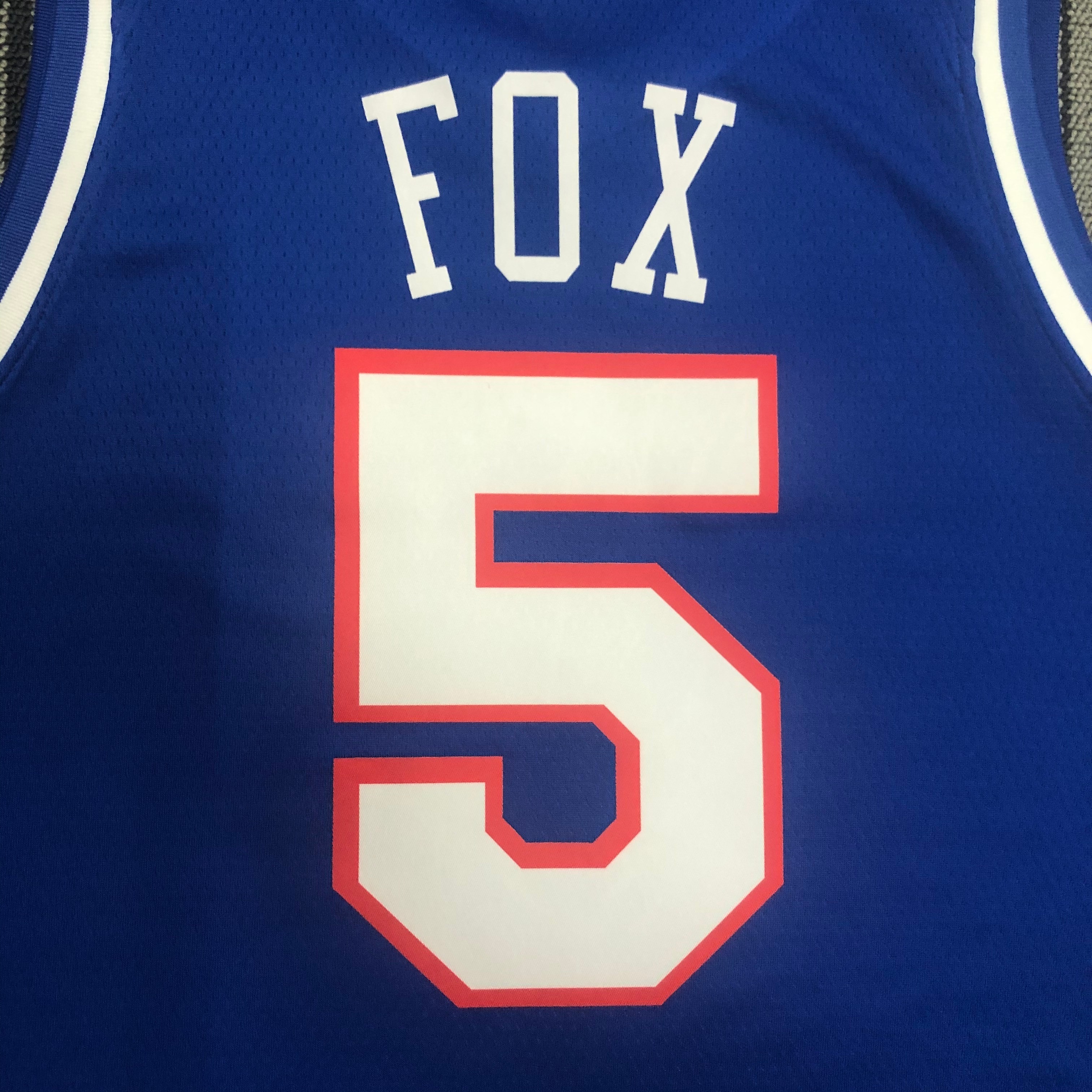 NBA Sacramento Kings Blue #5 FOX Jersey High Quality Name and Number Print - leoleo123123