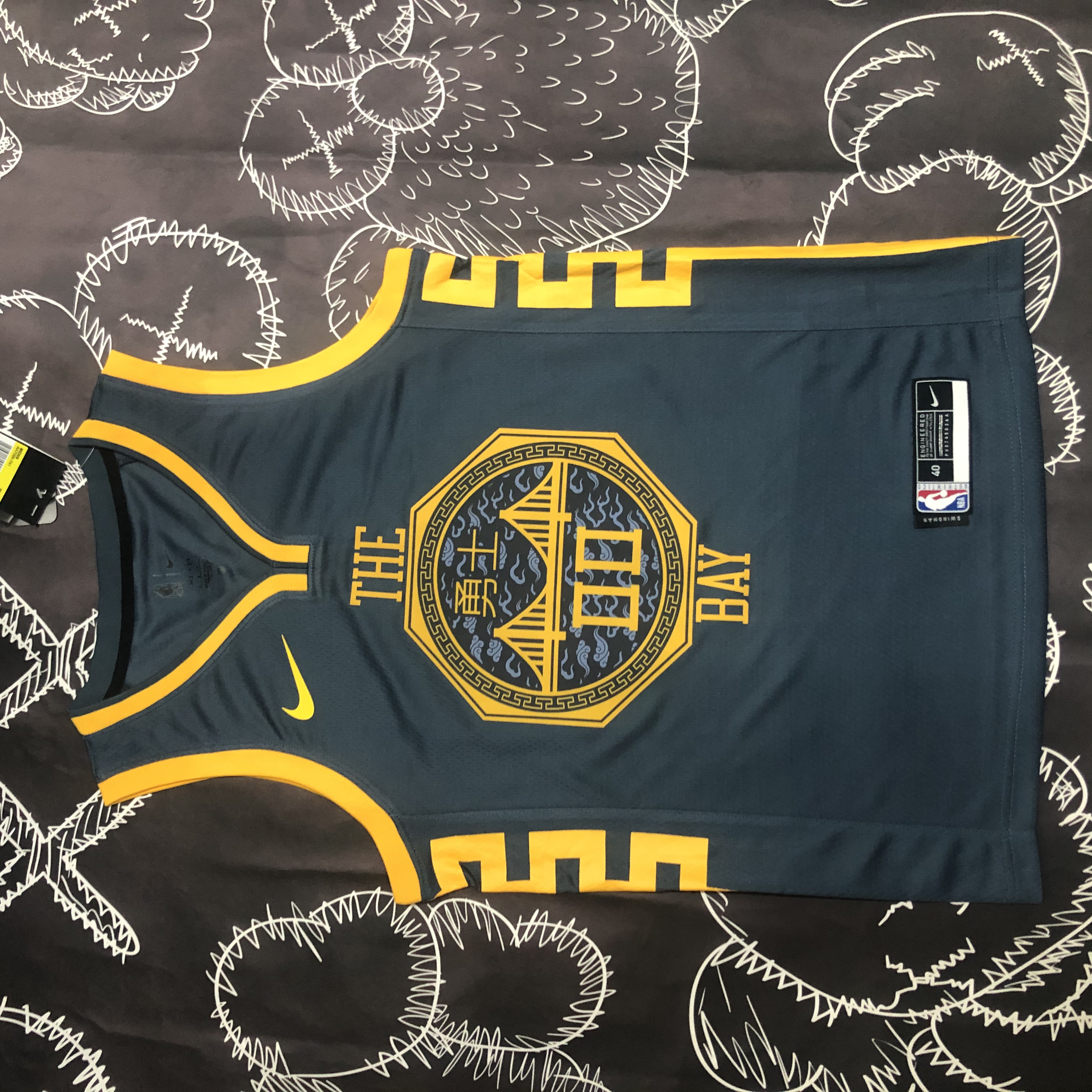 NBA Men Season 2018 Golden State Warriors Dark Grey #00 KUMINGA Jersey High Quality Name and Number Print - leoleo123123