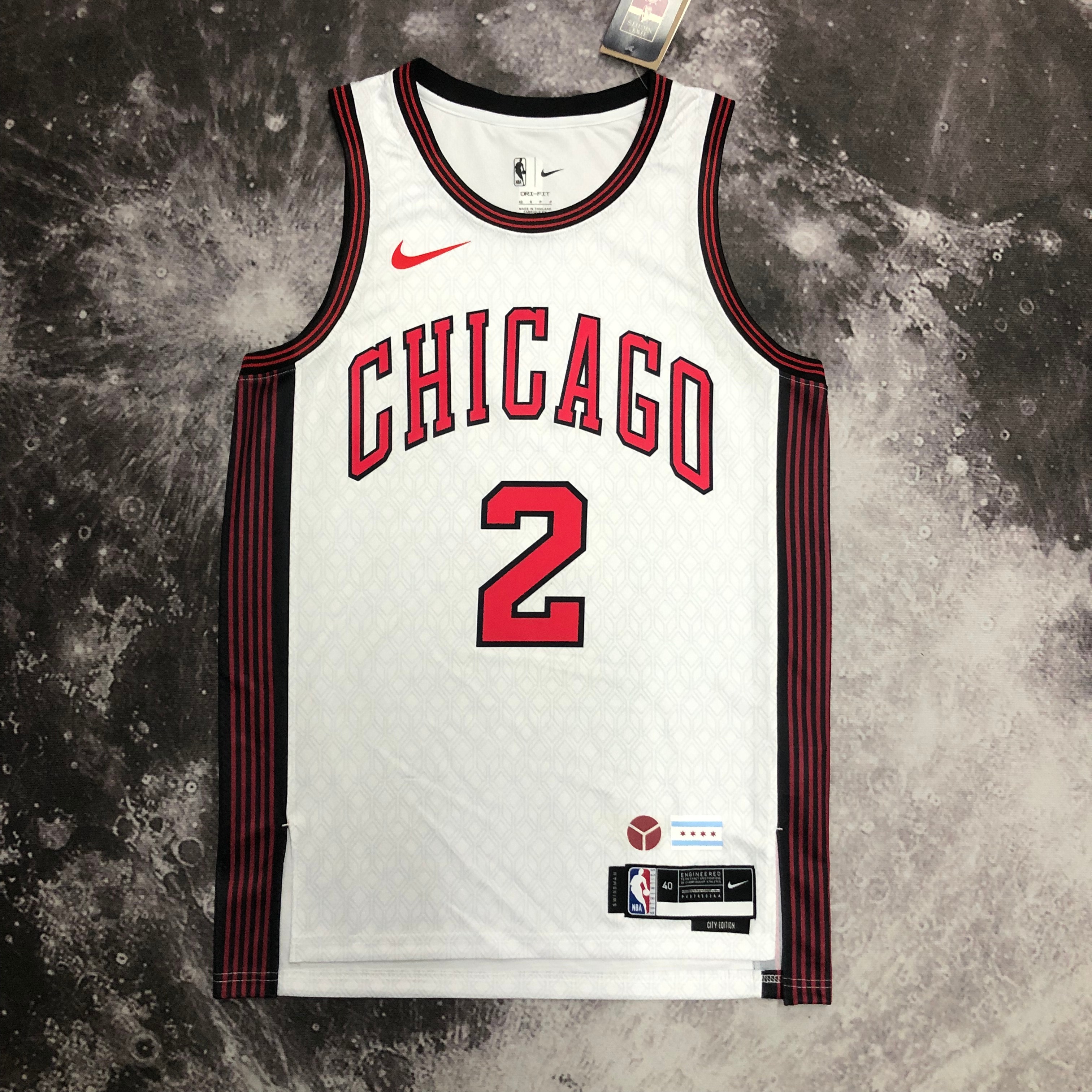 NBA Men 2023 Chicago Bulls City Version White #2 BALL Jersey High Quality Name and Number Print - leoleo123123