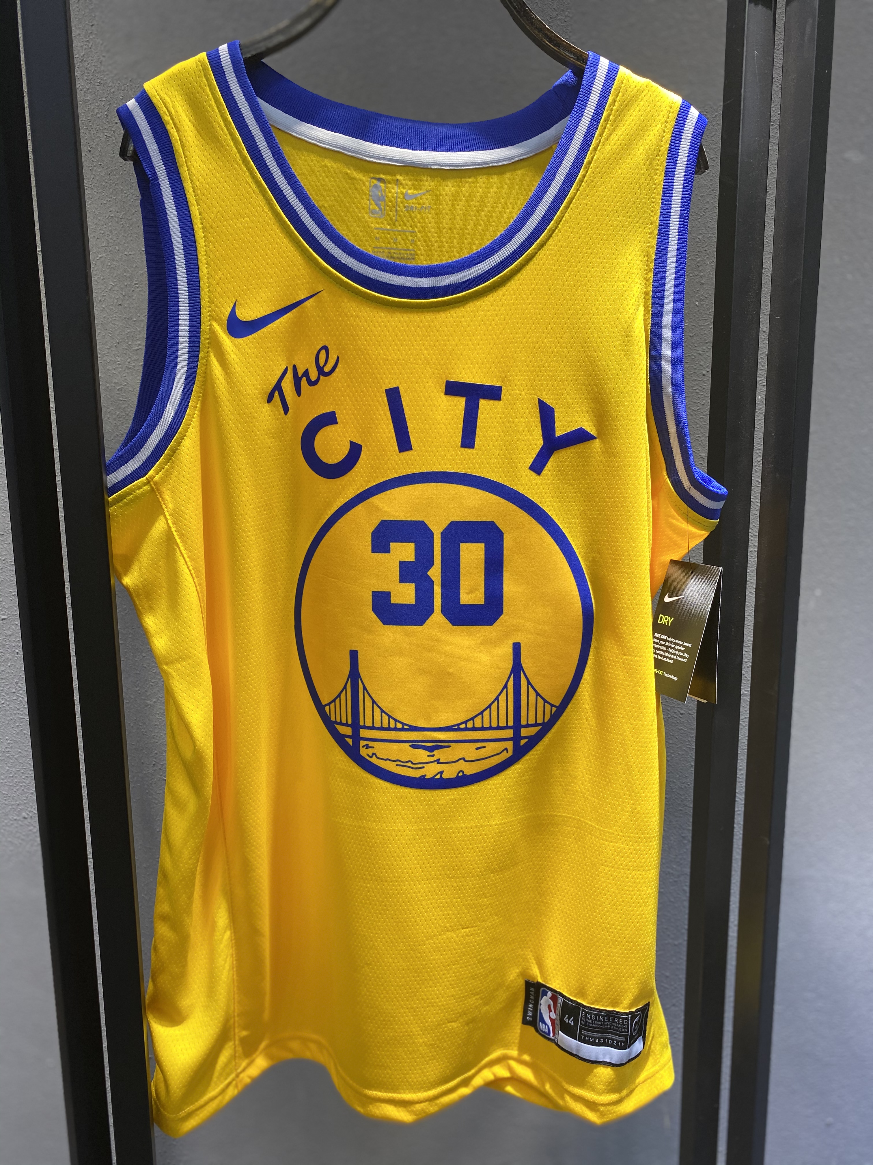 NBA New Season Men Golden State Warriors Retro Yellow #30 CURRY Jersey High Quality Name and Number Print - leoleo123123