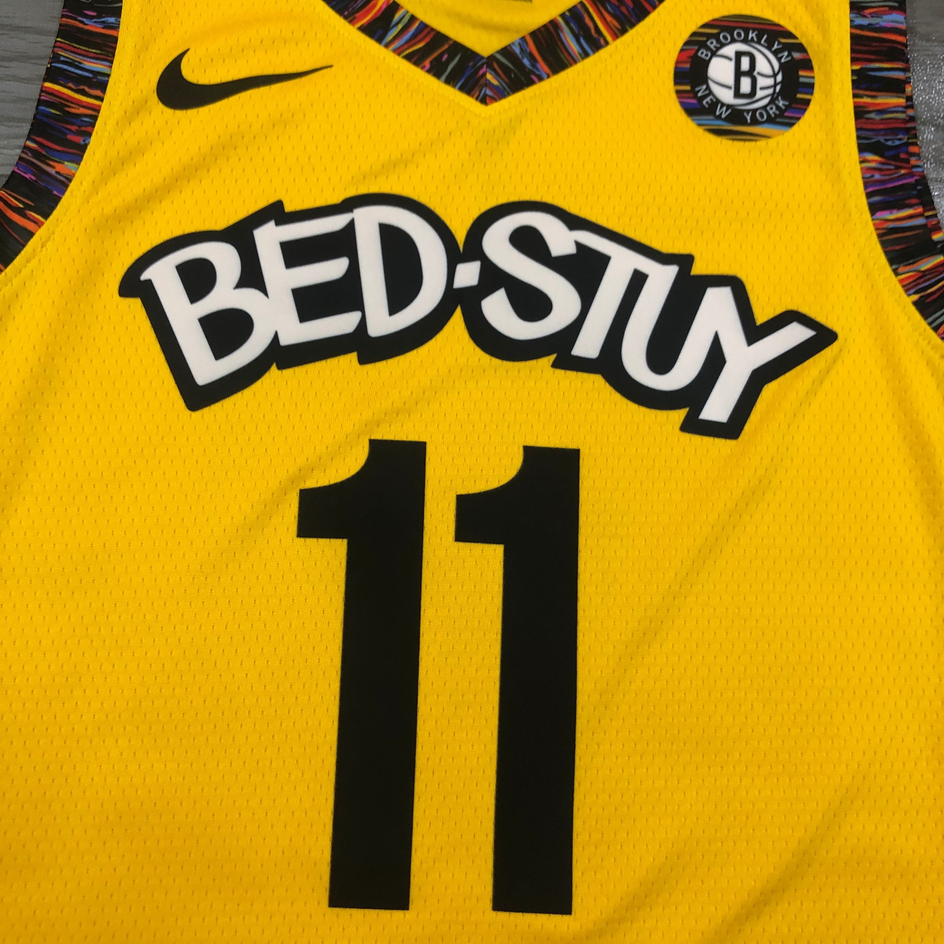 NBA Men Brooklyn Nets Yellow #11 IRVING Jersey High Quality Name and Number Print - leoleo123123