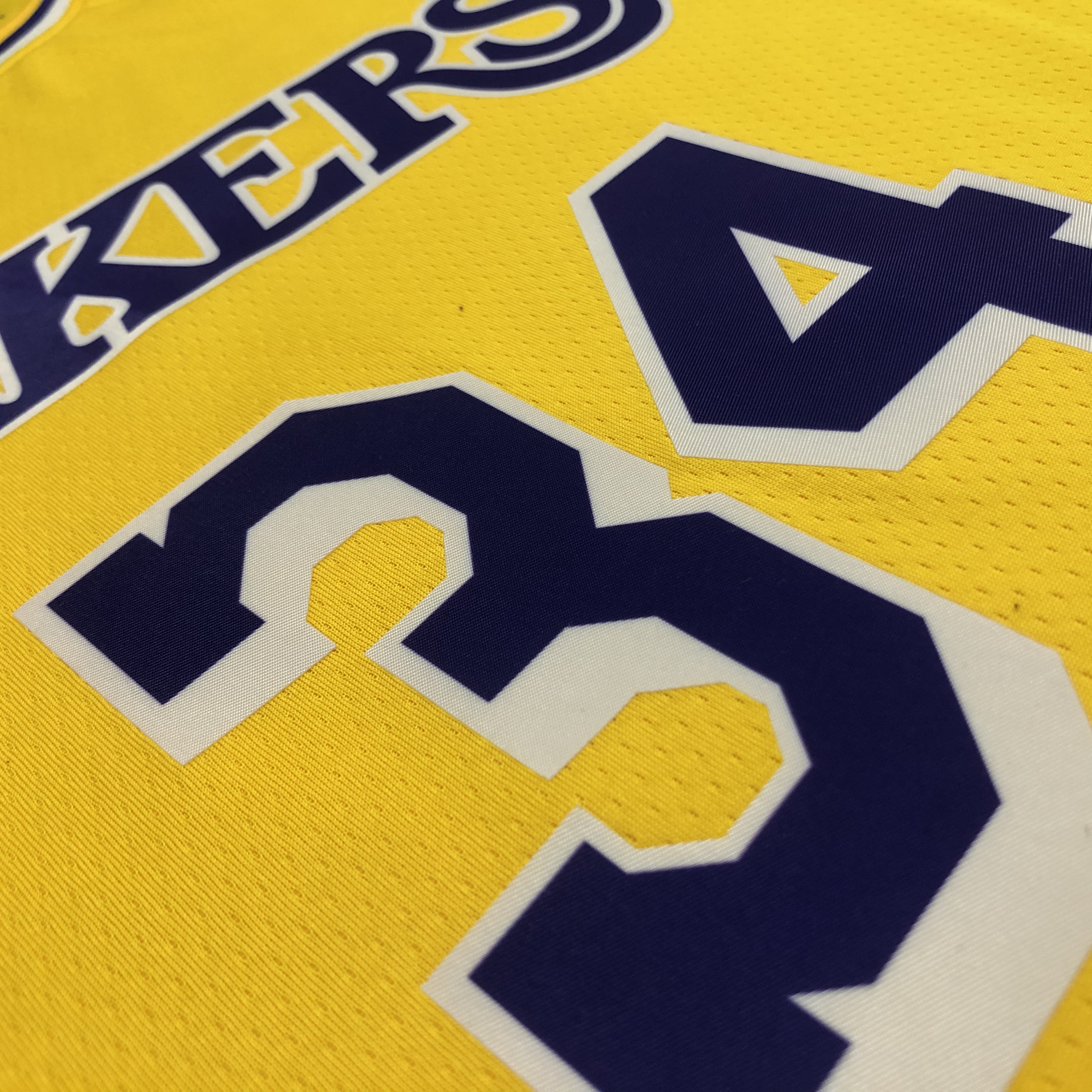NBA 75th Anniversary Los Angeles Lakers Yellow Round Neck #34 O'NEAL Jersey High Quality Name and Number Print - leoleo123123