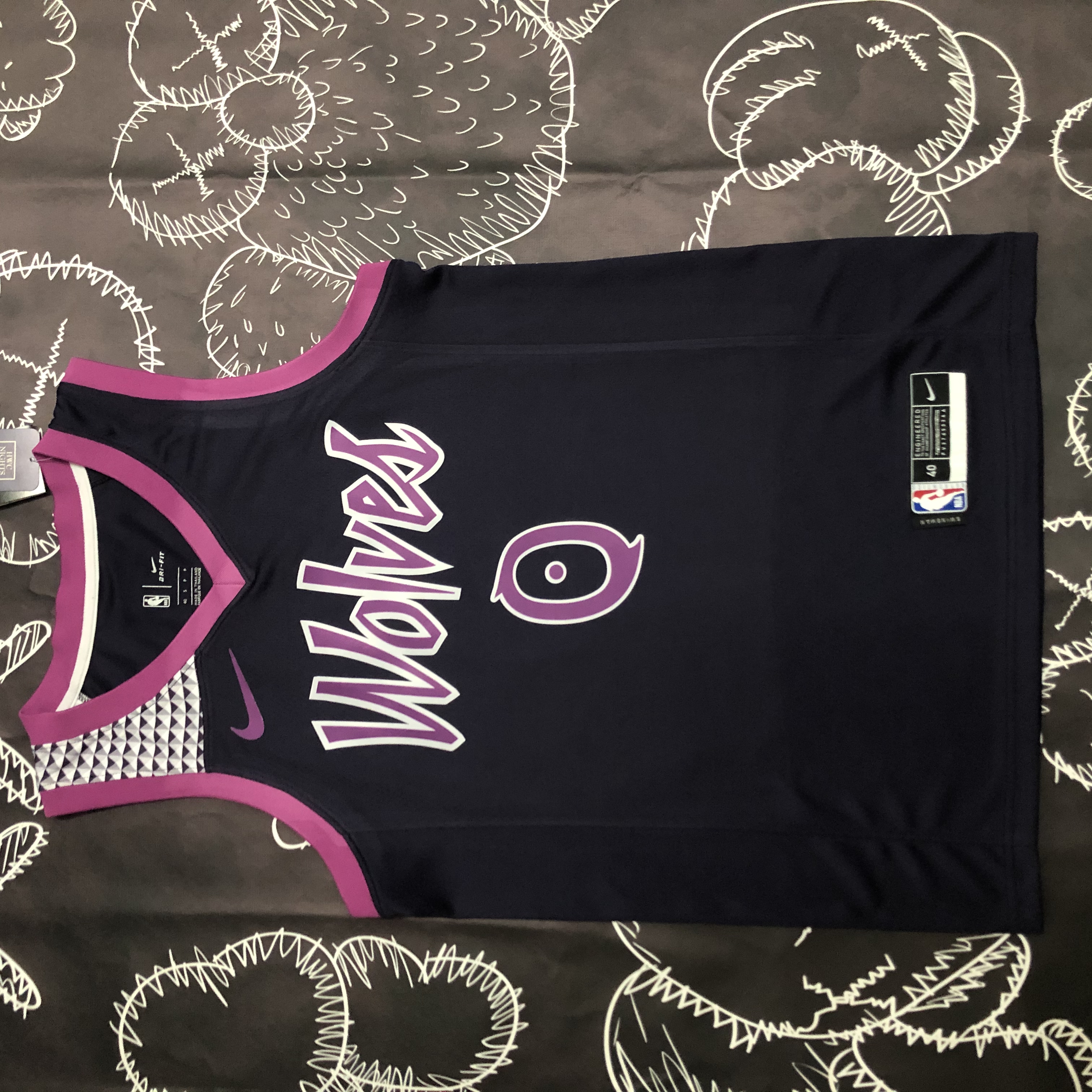 NBA Men Minnesota Timberwolves Black and Purple #0 RUSSELL Jersey High Quality Name and Number Print - leoleo123123