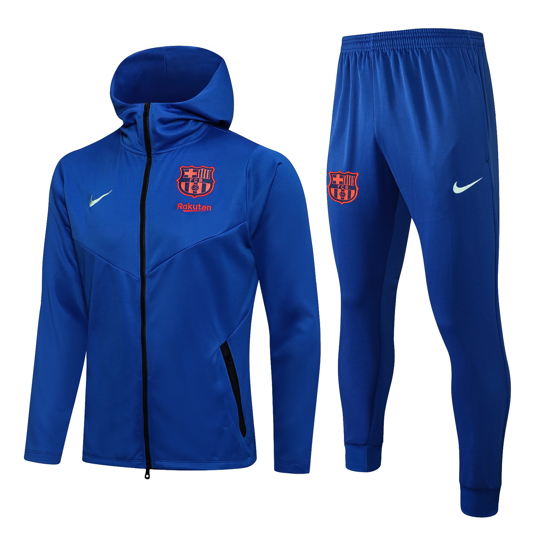 21/22 Barcelona Blue with Cap Jacket Tracksuit Thai Quality - leoleo123123