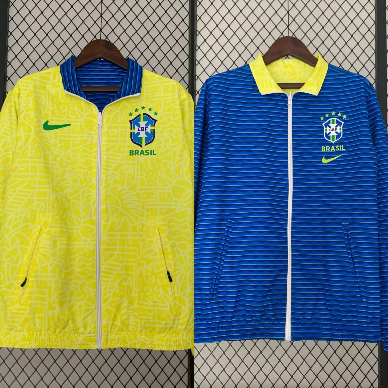23/24 Brazil Windbreaker Jacket two-sided Jacket Thai Quality - leoleo123123
