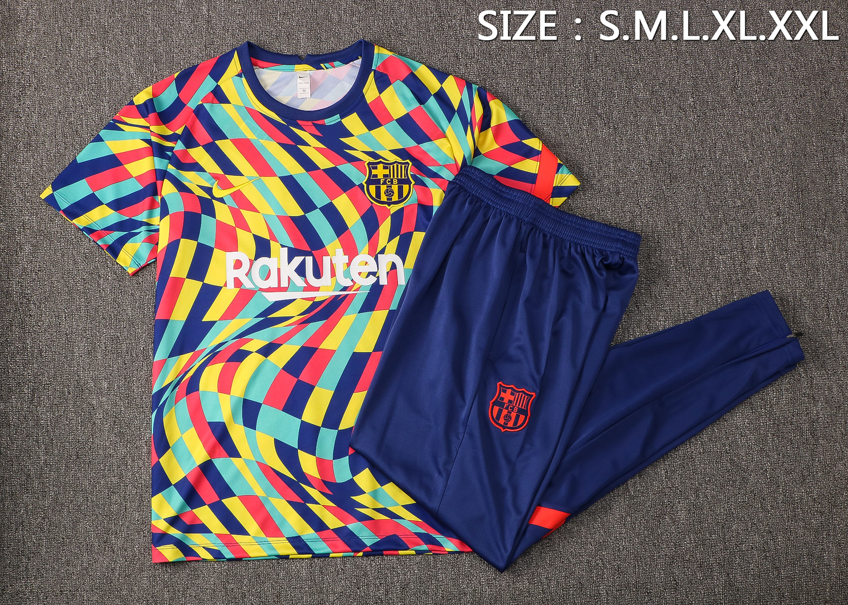 21-22 Barcelona Red, Blue and Yellow Training Tracksuit Thai Quality - leoleo123123