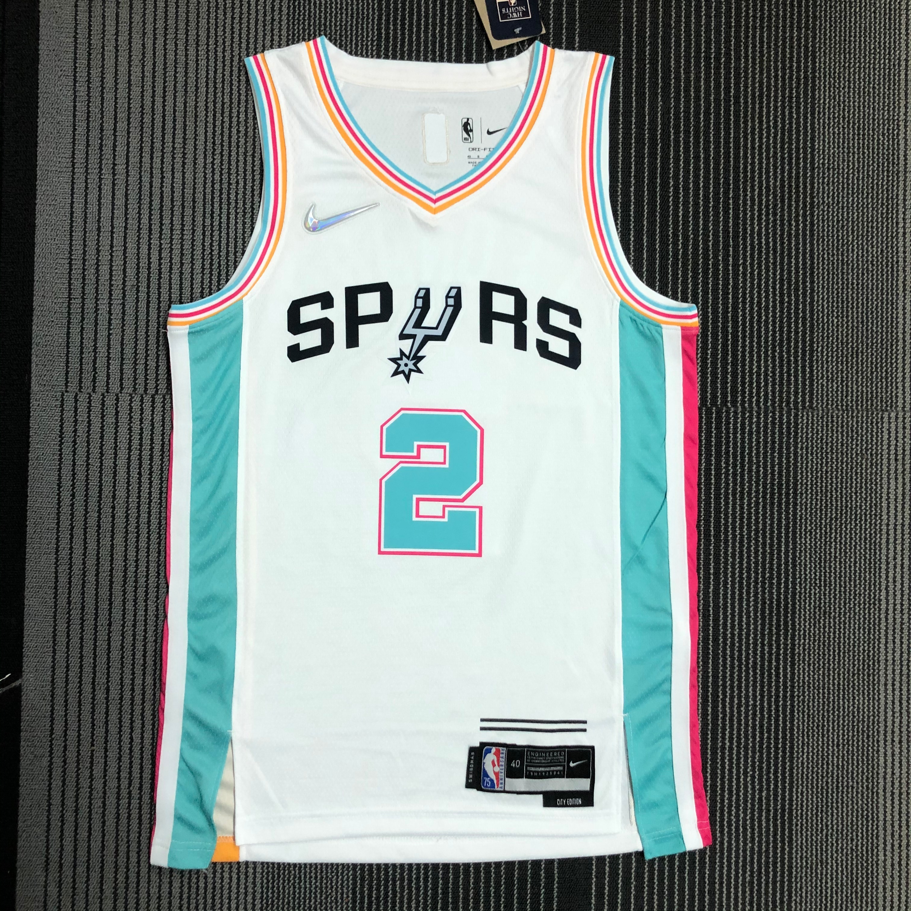 NBA Men 75th Anniversary Season 2022 San Antonio Spurs White #2 LEONARD Jersey High Quality Name and Number Print - leoleo123123