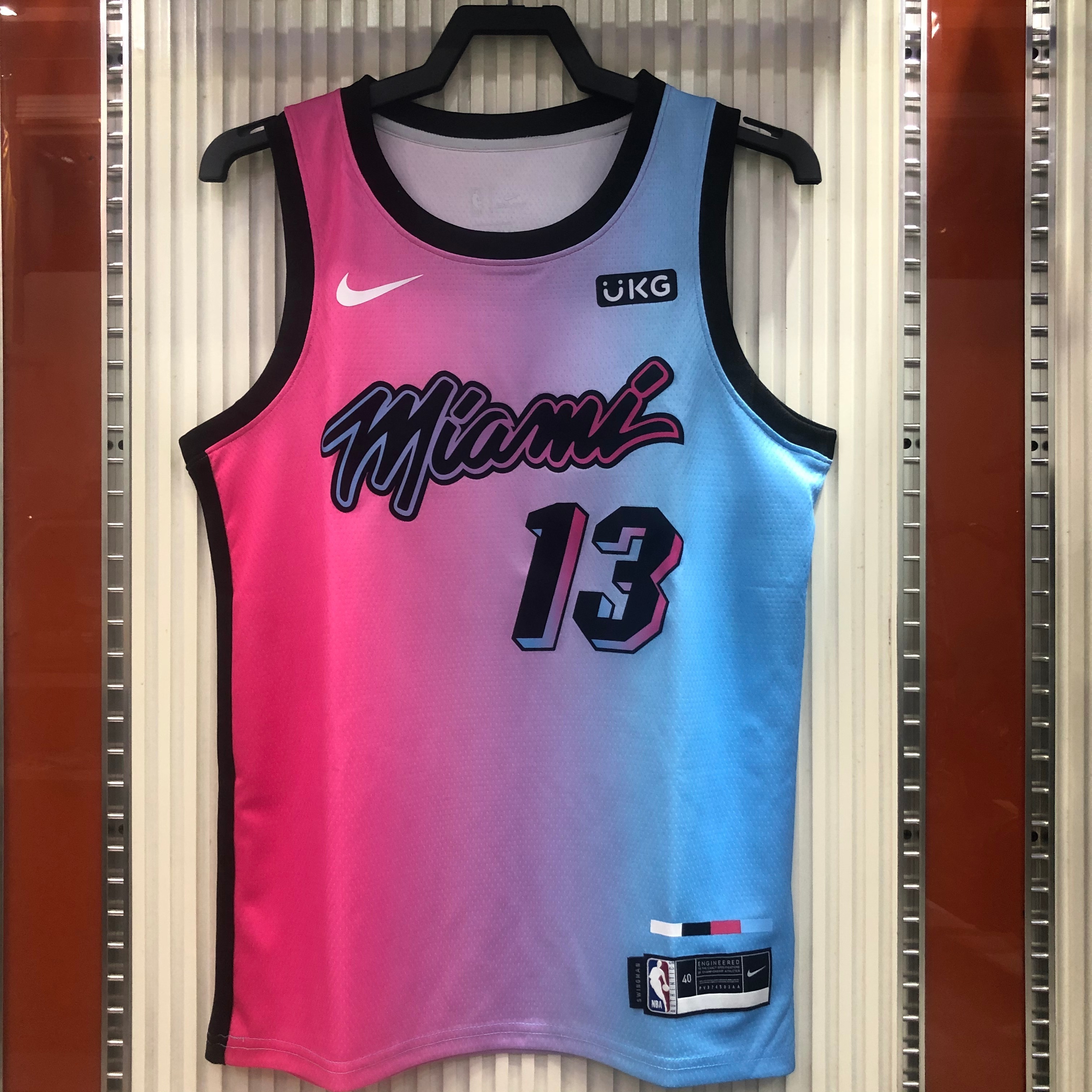 NBA Men Season 2021 Miami Heat City Gradient color #13 ADEBAYO Jersey High Quality Name and Number Print - leoleo123123