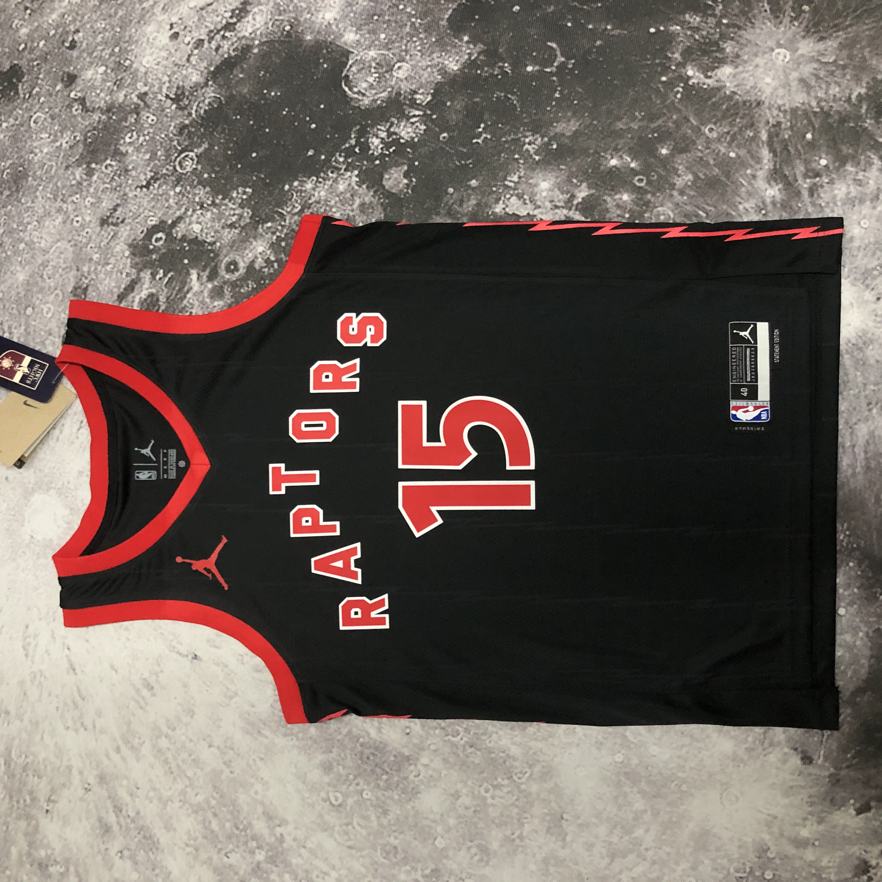NBA Men Season 2023 Toronto Raptors Black #15 CARTER Jersey High Quality Name and Number Print - leoleo123123