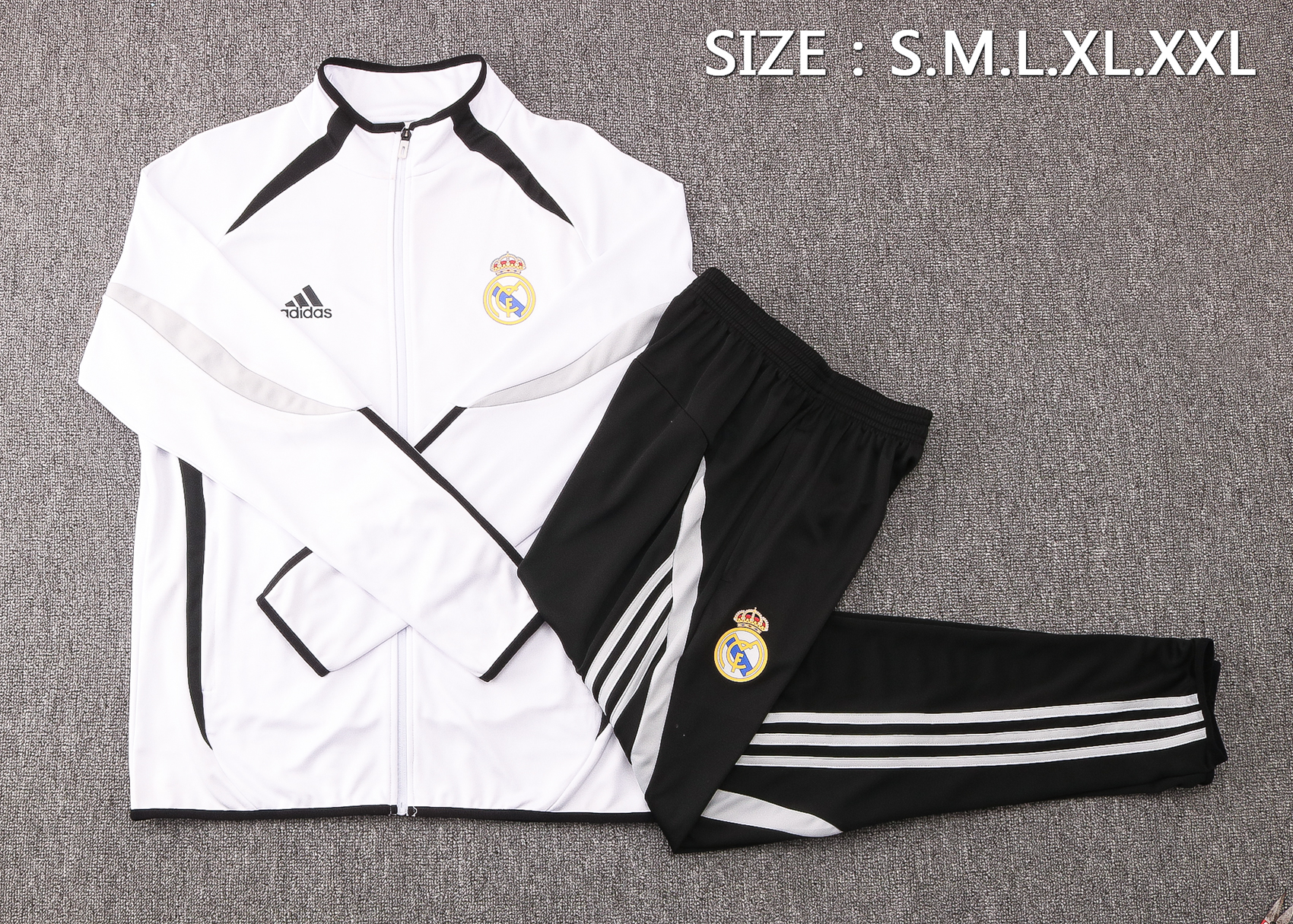 22 Real Madrid White Jacket Tracksuit Thai Quality - leoleo123123