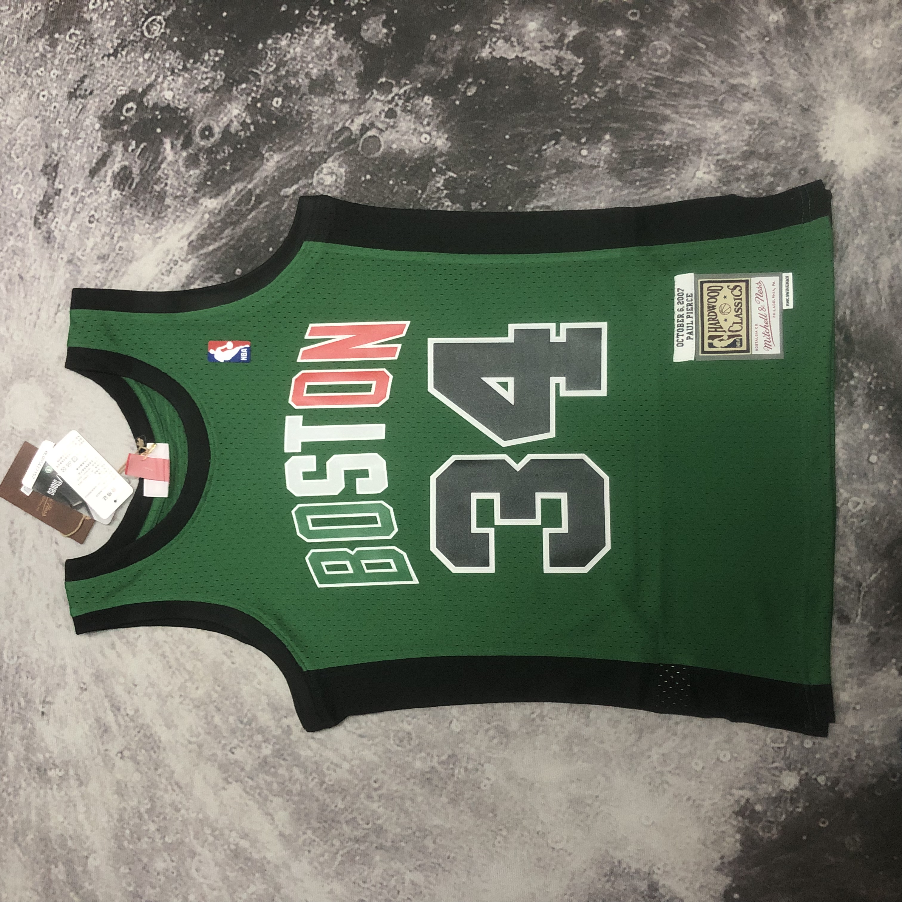 NBA Men Boston Celtics #34 PIERCE Mitchell & Ness 2007/08 Italy Games Hardwood Classics Swingman Jersey - leoleo123123