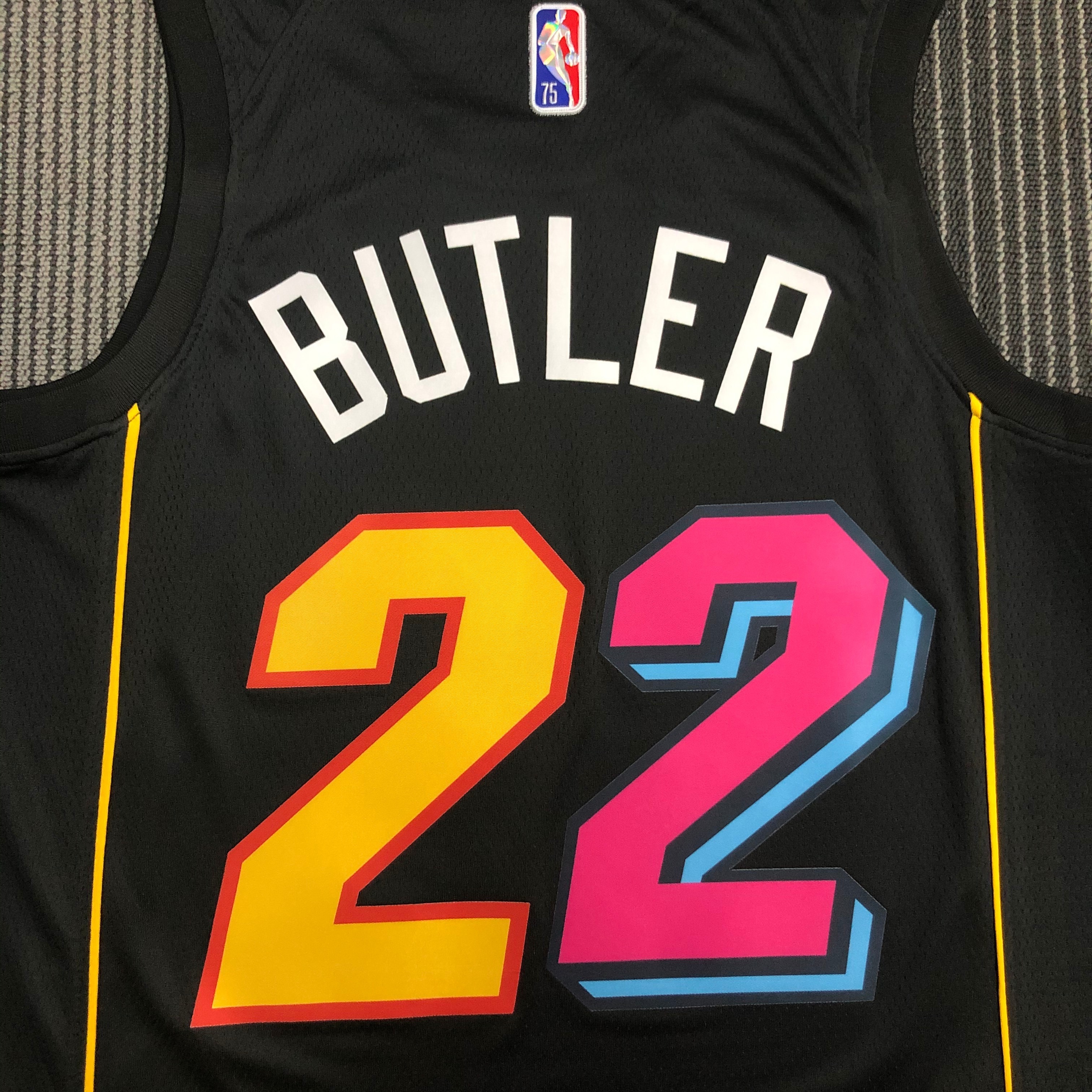 NBA Men 75th Anniversary Season 2022 Miami Heat Black #22 BUTLER Jersey High Quality Name and Number Print - leoleo123123