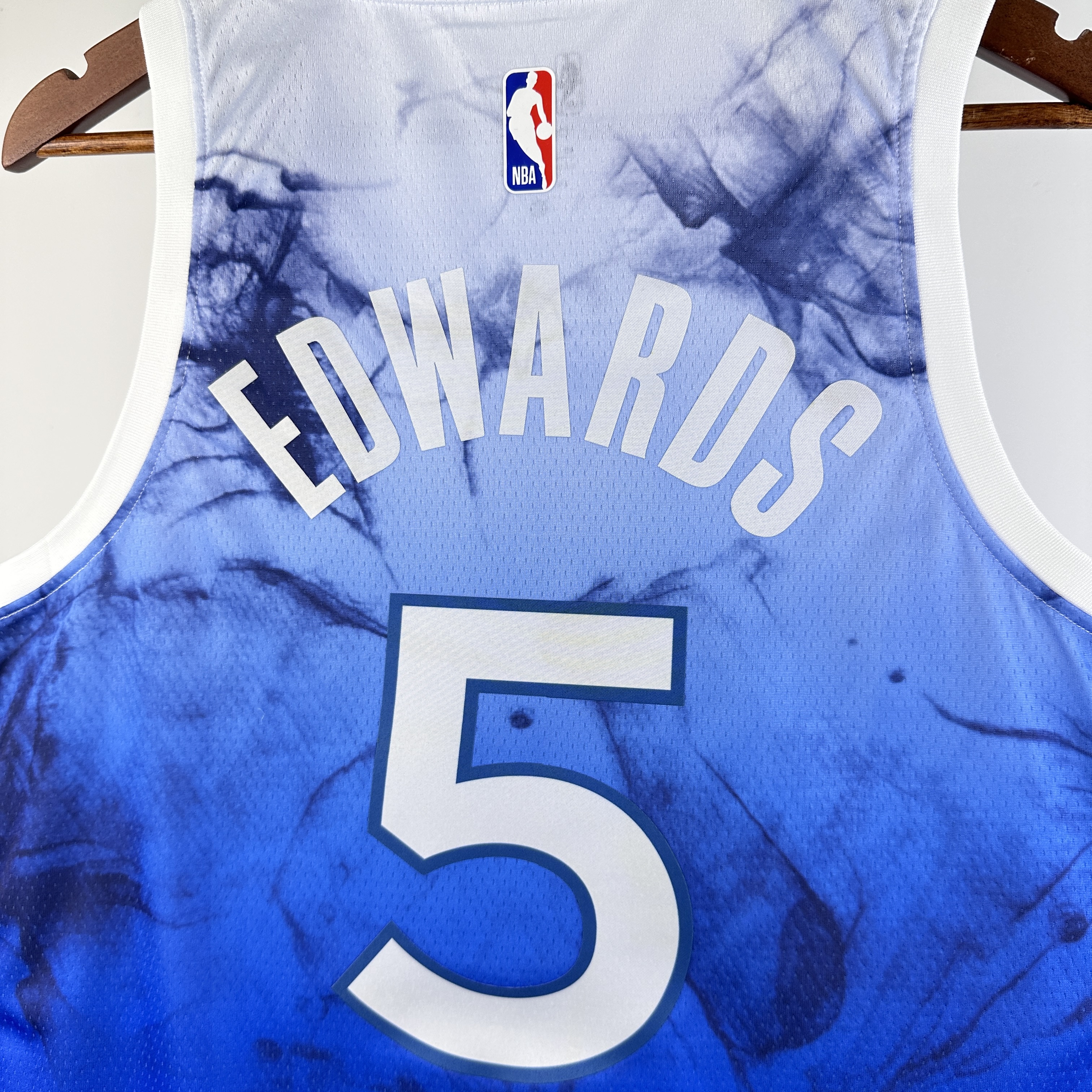 NBA Men 2024 Minnesota Timberwolves City Edition Blue #5 EDWARDS Jersey High Quality Name and Number Print - leoleo123123
