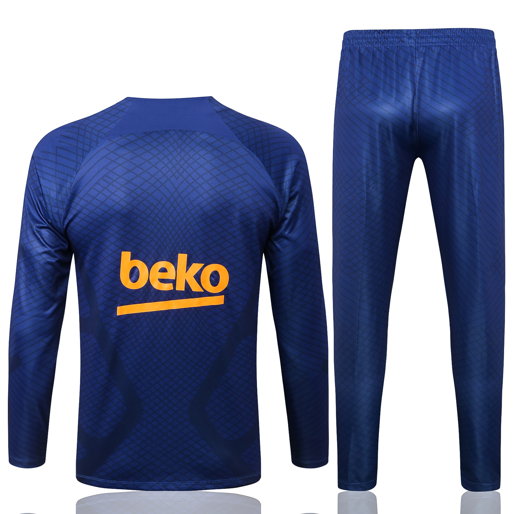 22-23 Barcelona Blue Sweater Tracksuit with Ink-jet Printing Thai Quality - leoleo123123